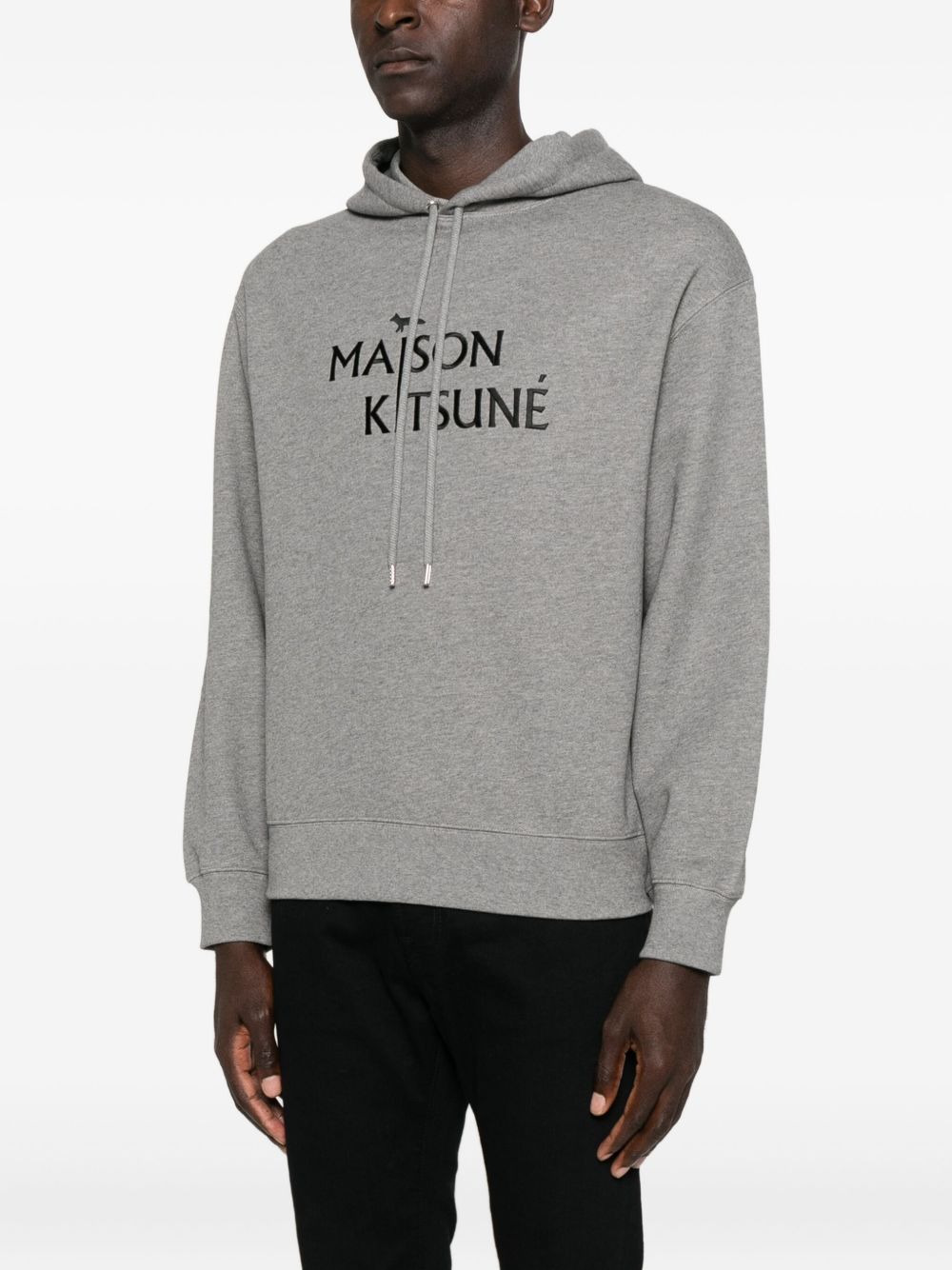 ribbed logo-embroidered hoodie - 3