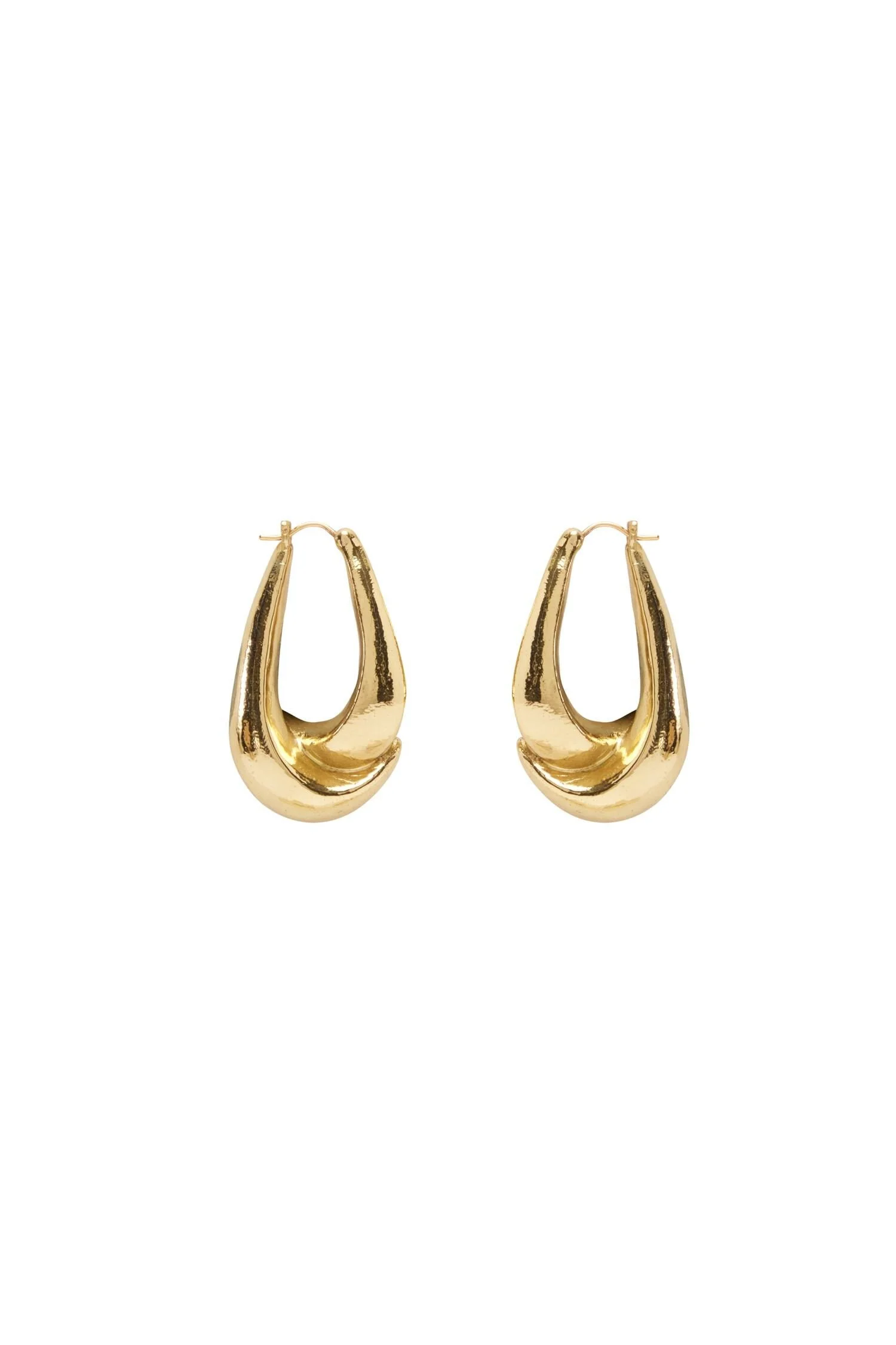 Atomic Sculptured Hoop Earrings - 1