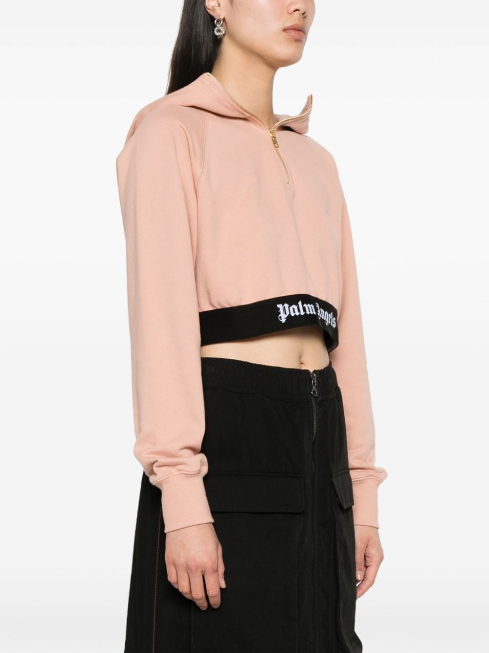 logo-underband cropped sweatshirt - 3