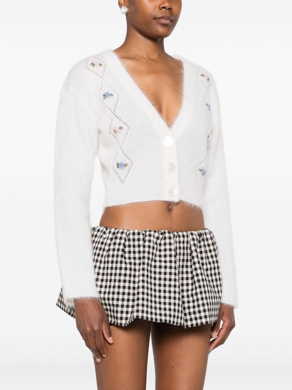 floral-embroidered cardigan - 3