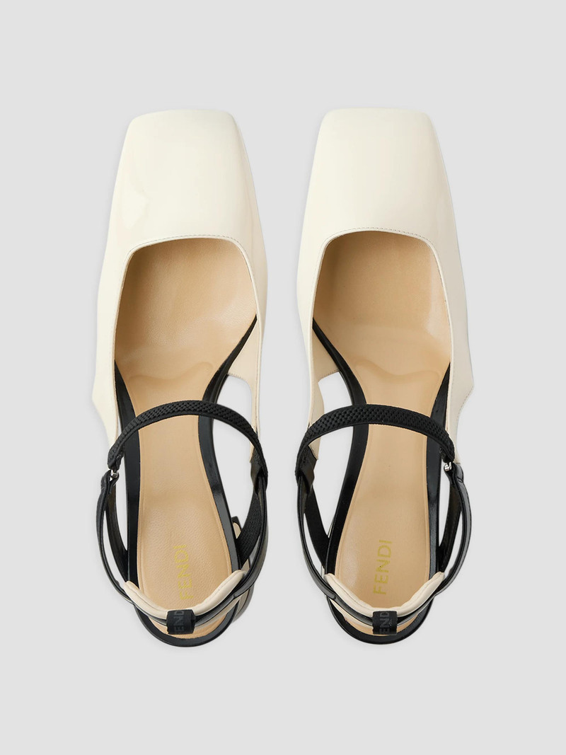 Women's Colibrì Quadra Patent Leather 65MM Slingback Pumps - Off White 4