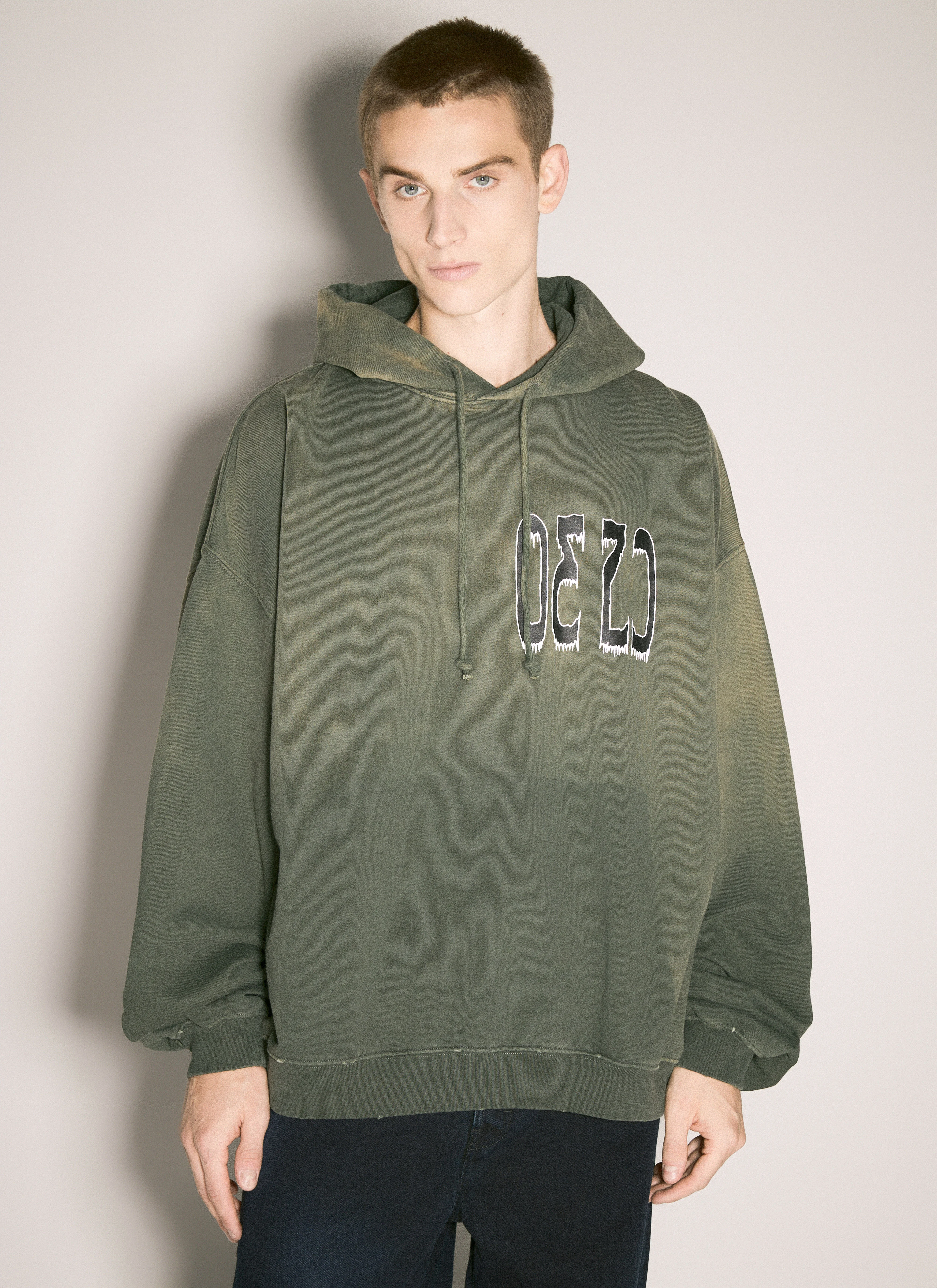 Spliced Bubble Hooded Sweatshirt - 1