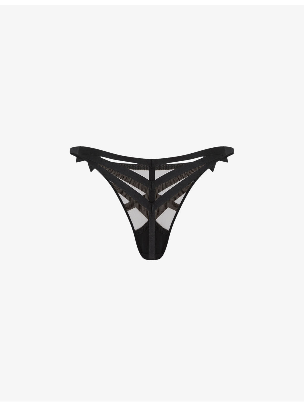 Briella bow-embellished woven thong - 5