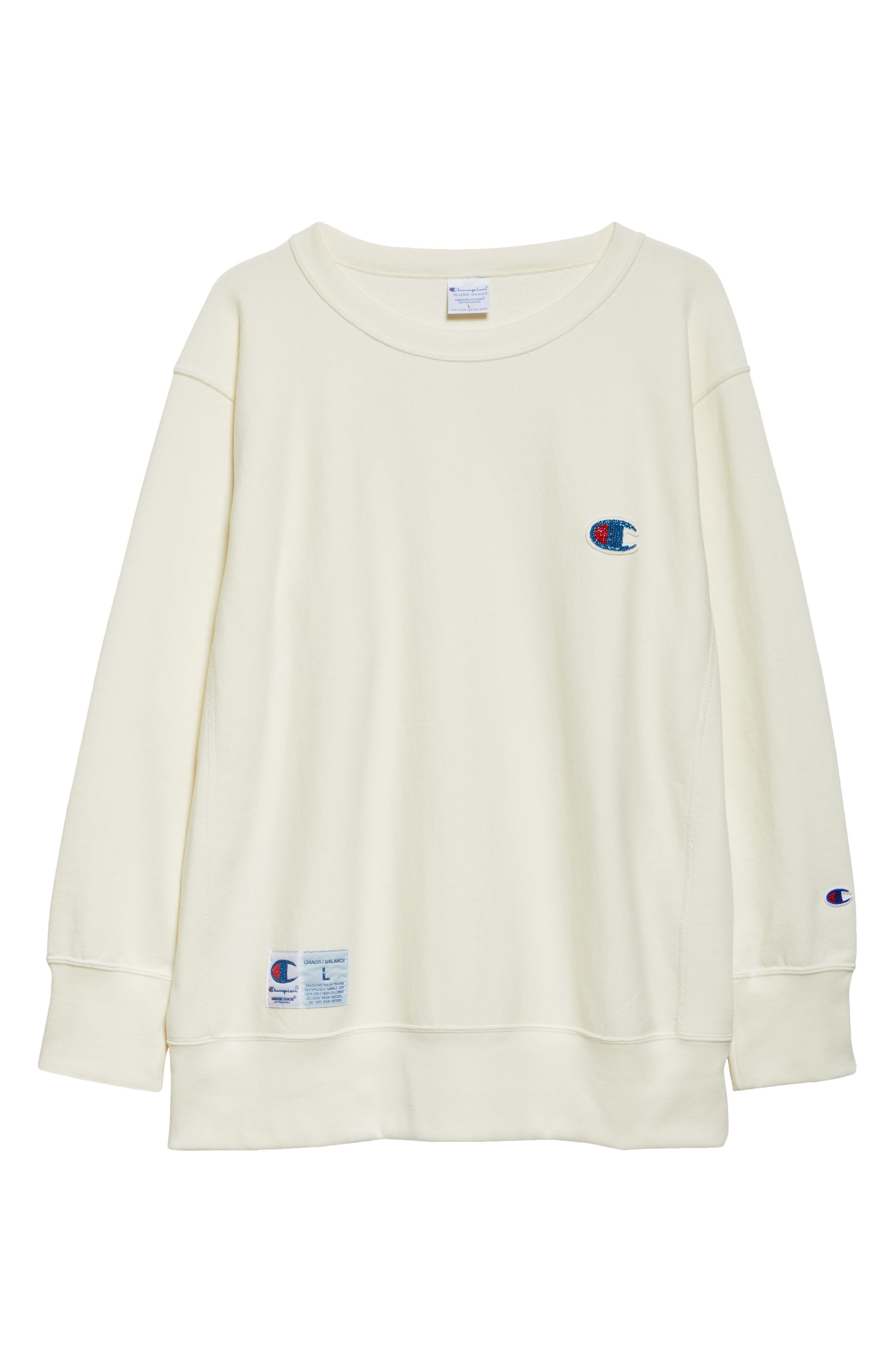 Undercover x Champion Reverse Weave® Sweatshirt in Ivory at Nordstrom - 6