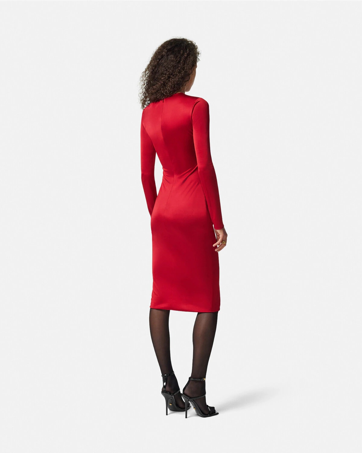 ワンピース Versace Safety Pin Midi Dress VERSACE Safety Pin Gathered Fitted Midi Dress | REVERSIBLE