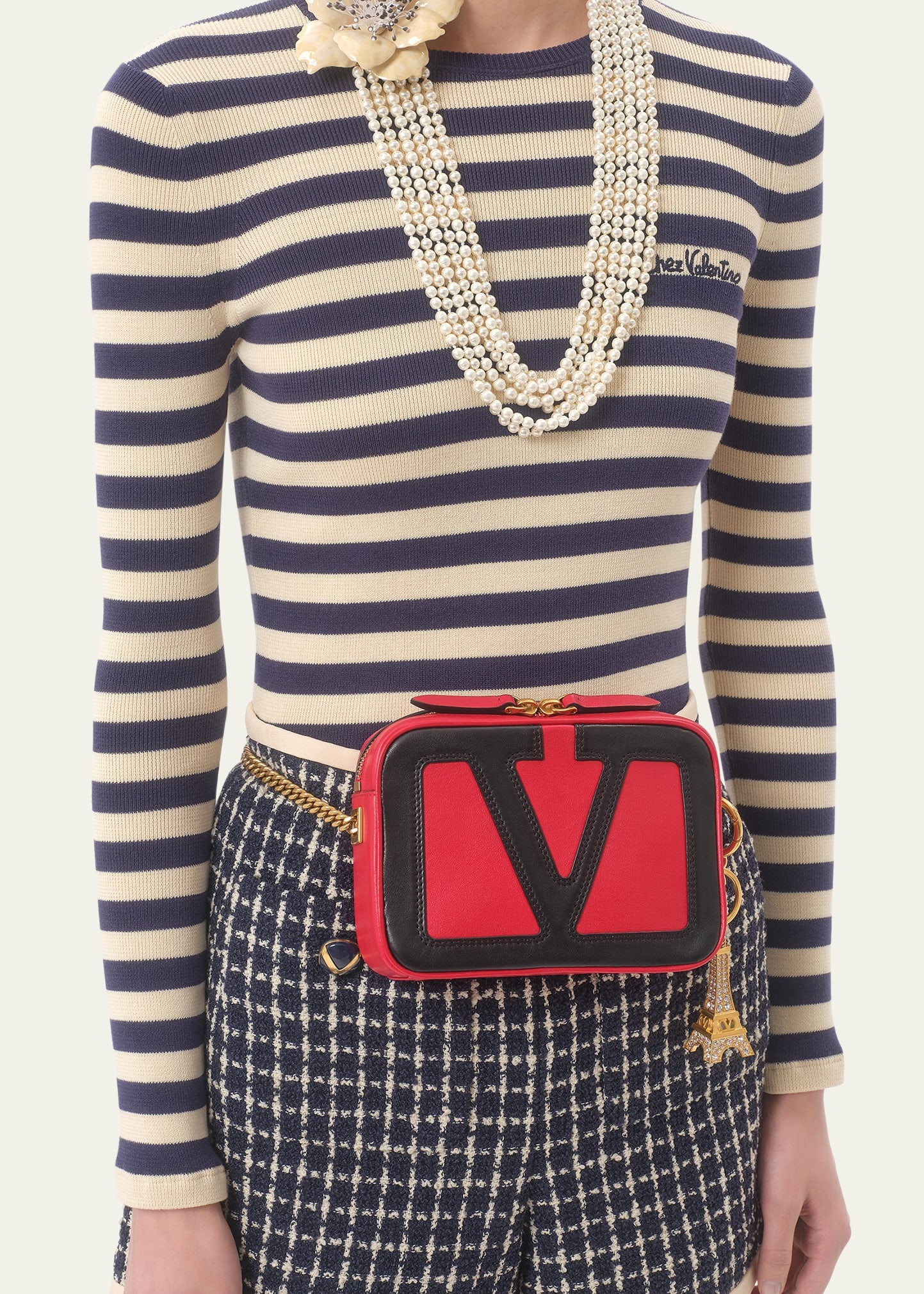 Chez Valentino Striped Knit Long-Sleeve Top - 5