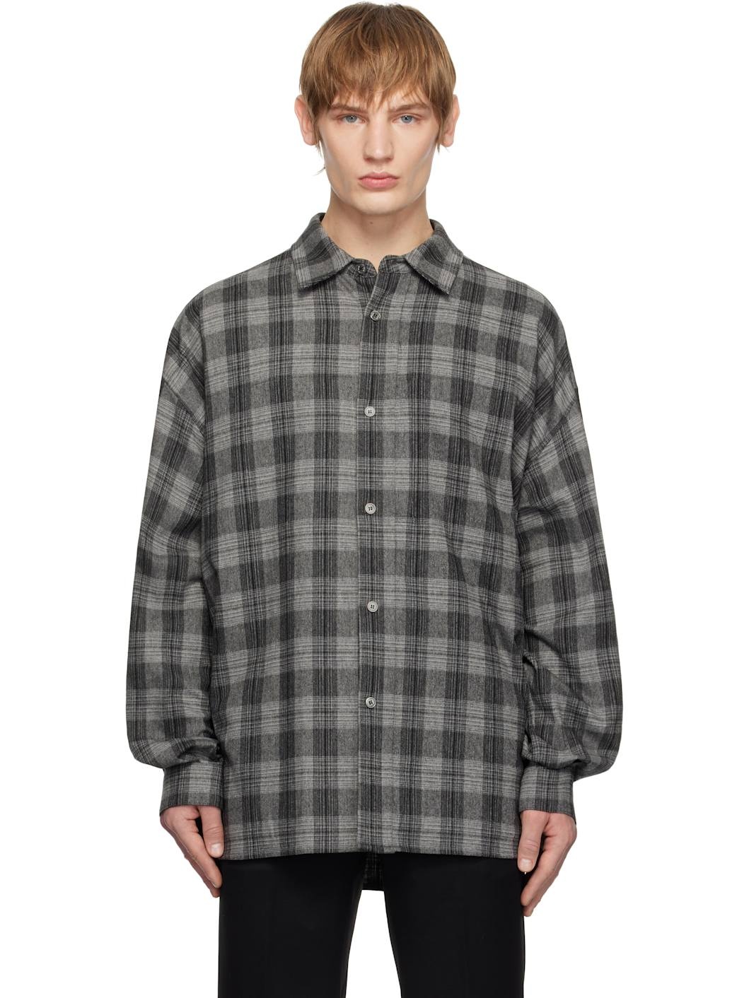 Gray Check Shirt - 1