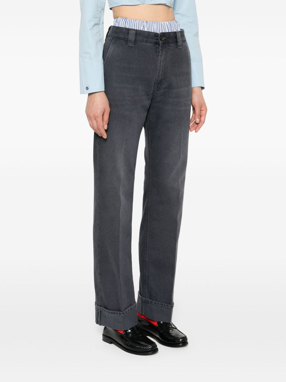 mid-rise straight-leg trousers - 3