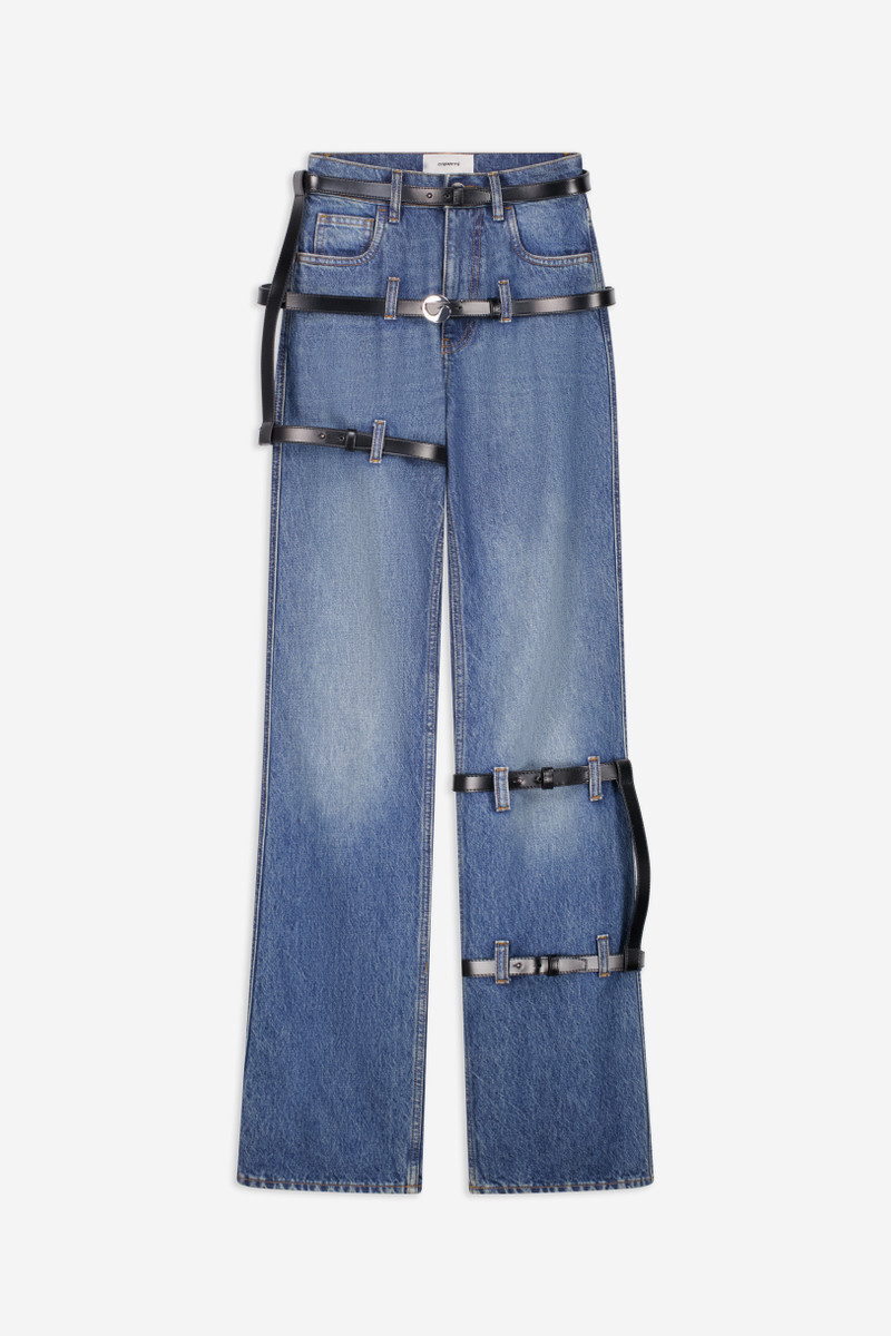 Multi Belt Denim Pants 1