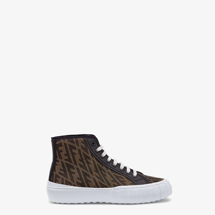 Brown fabric high-tops - 1