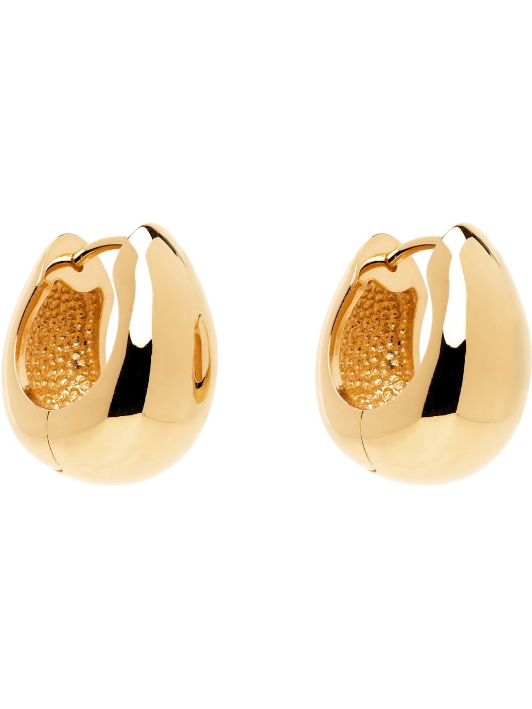 Gold Hinged Hoop Earrings - 2