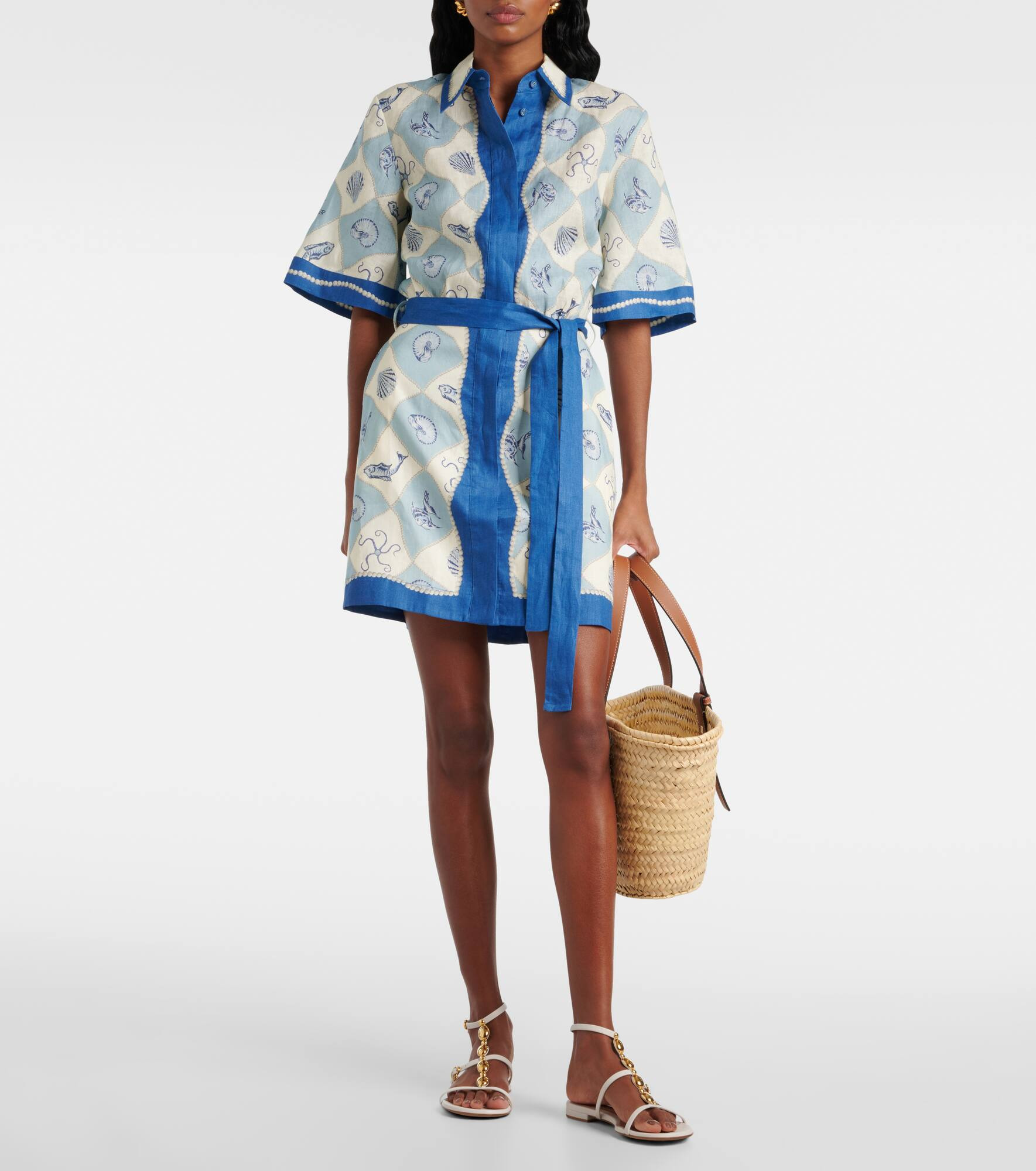 Printed linen minidress - 2