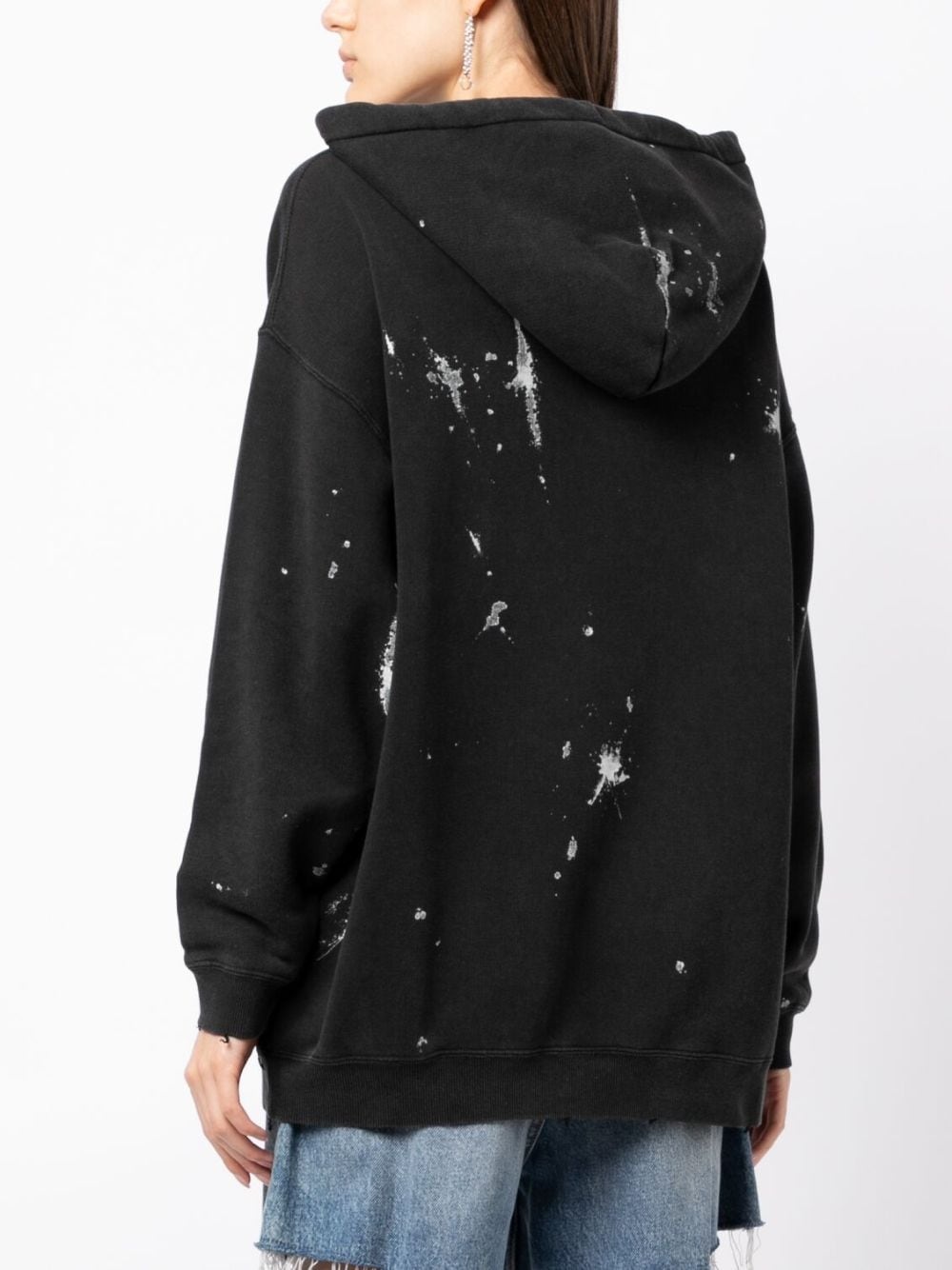 slogan-print distressed hoodie - 4