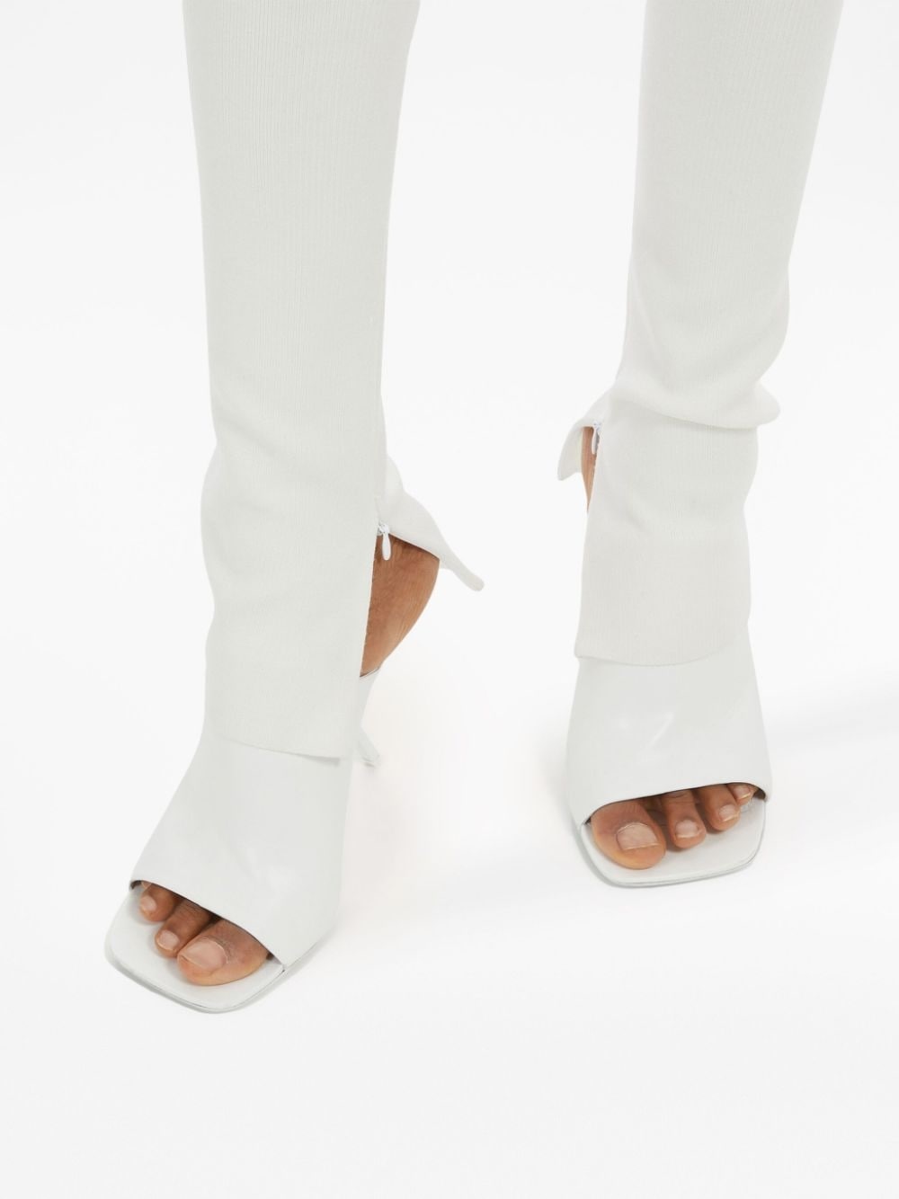 zip-detail knitted leggings - 5