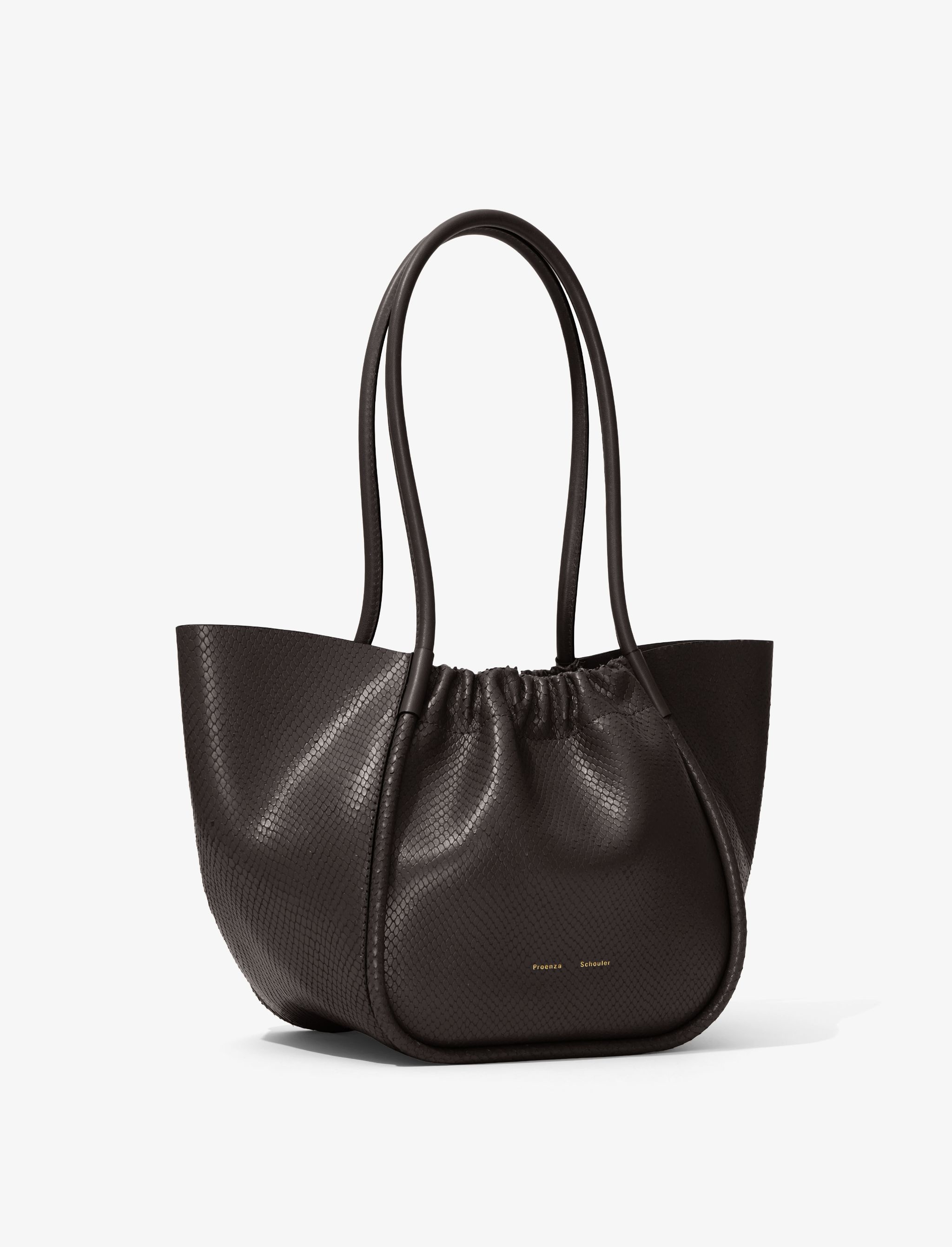 Carved Python Large Ruched Tote - 2