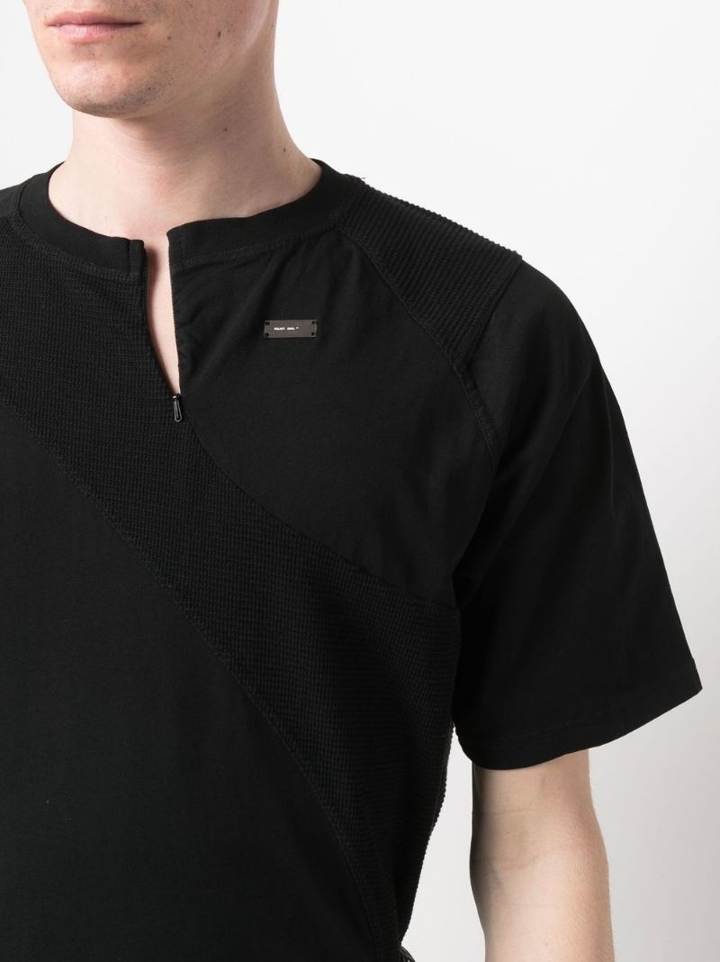panelled short-sleeved T-shirt - 5