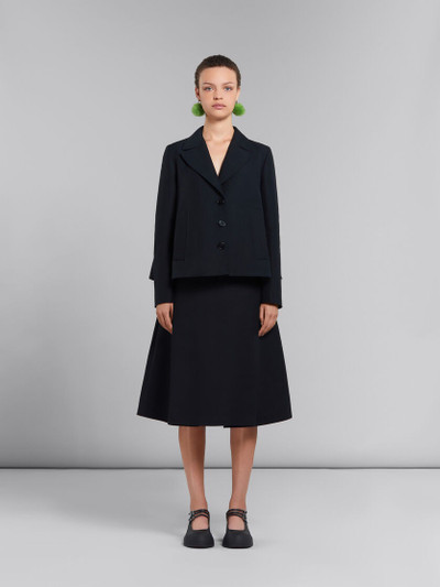 Marni BLACK A-LINE CADY JACKET WITH BACK PLEAT outlook
