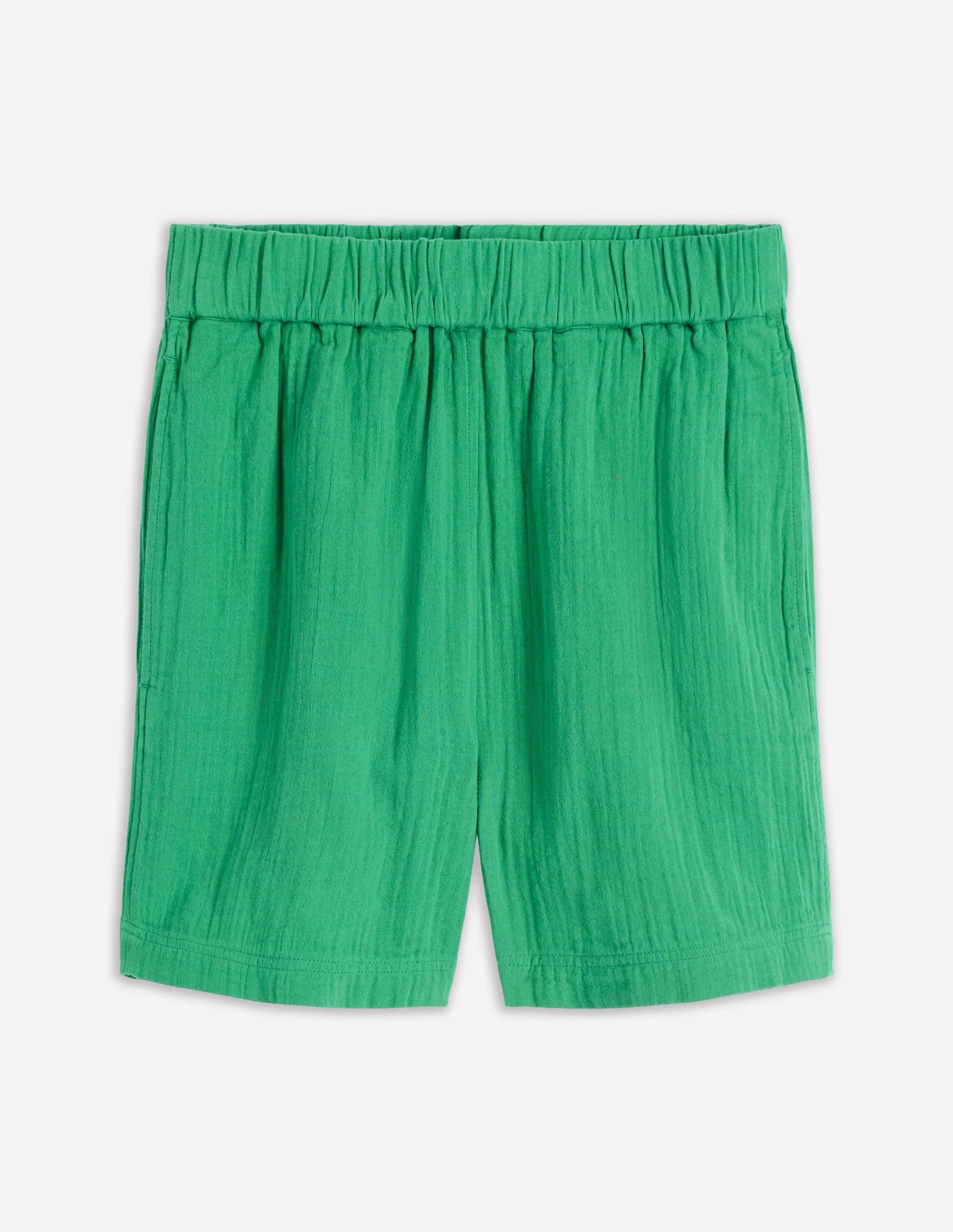 Pull-on Double Cloth Shorts-Shamrock Green - 1