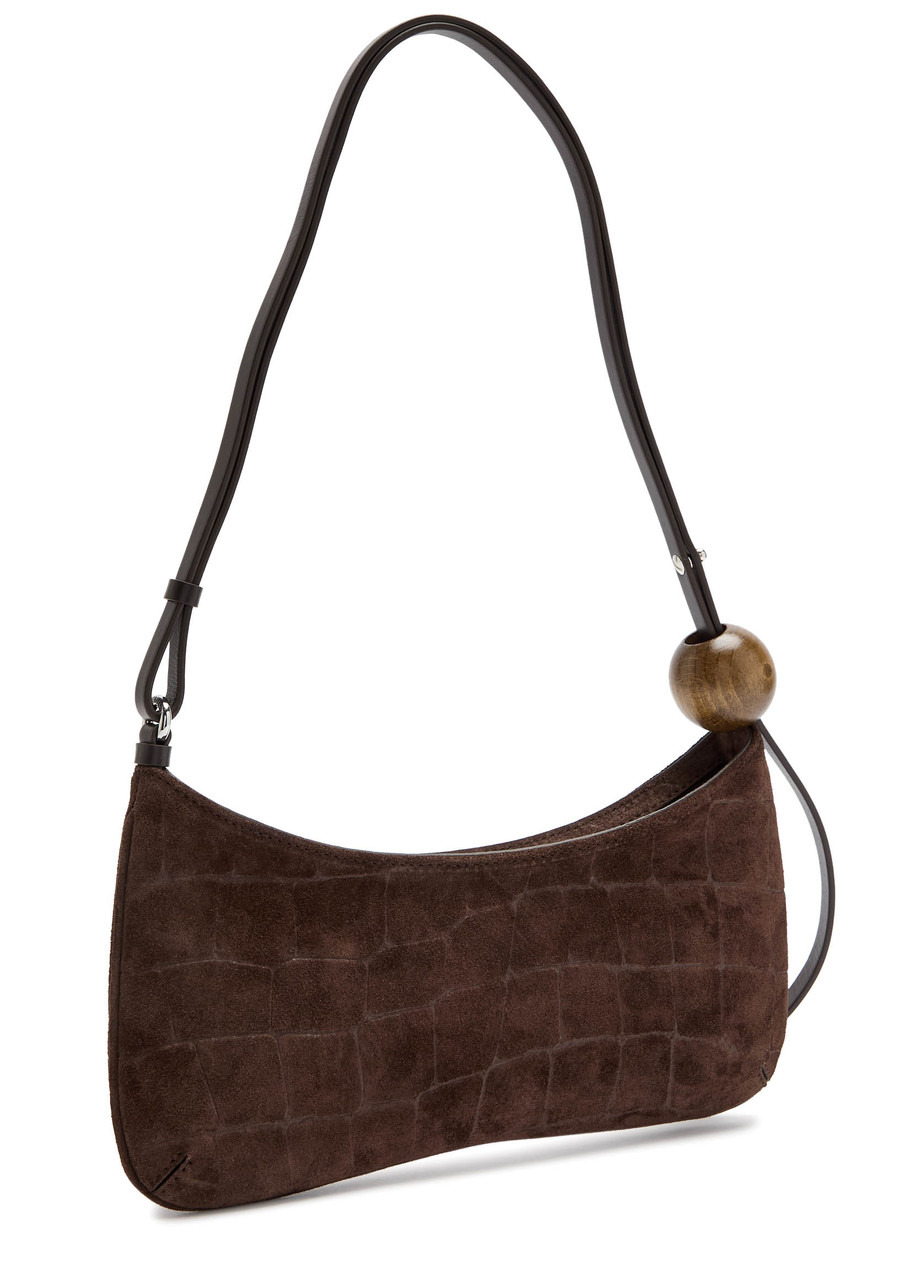 Jacquemus Le Bisou Perle Crocodile-effect Suede Shoulder bag - 2