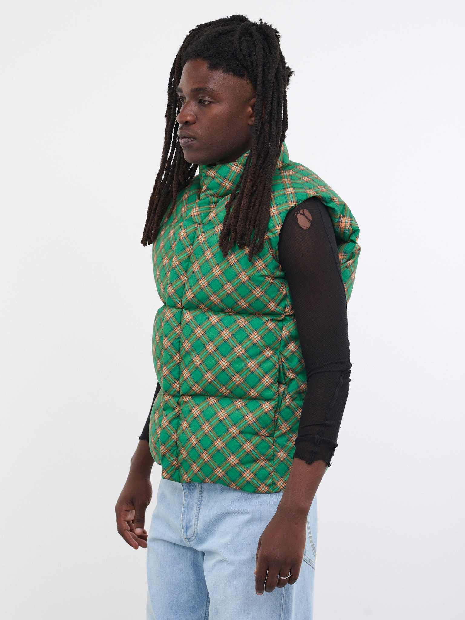 Plaid Puffer Vest - 2
