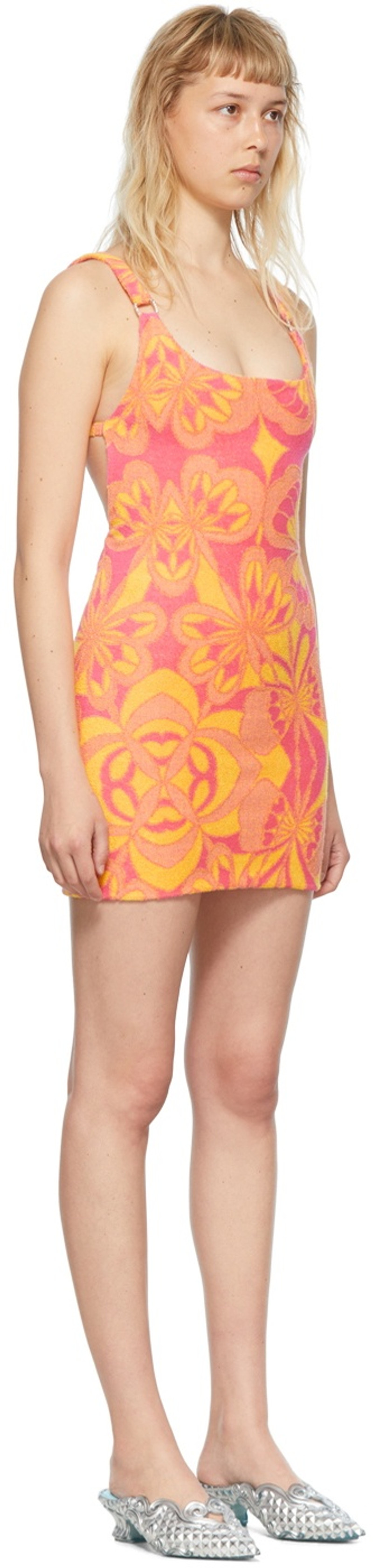 PRISCAVera Yellow Cotton Mini Dress outlook