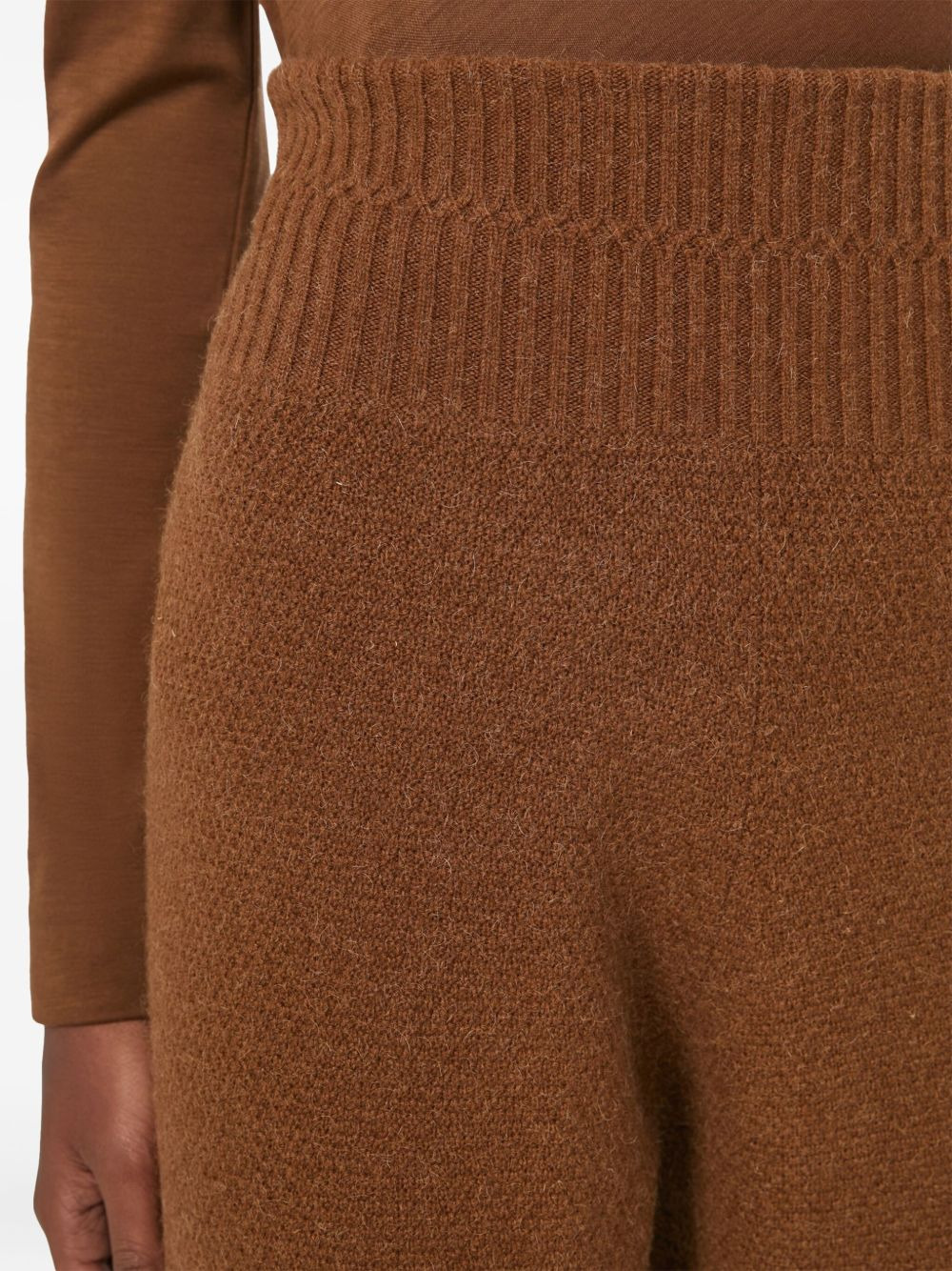 knitted high-waisted trousers - 3