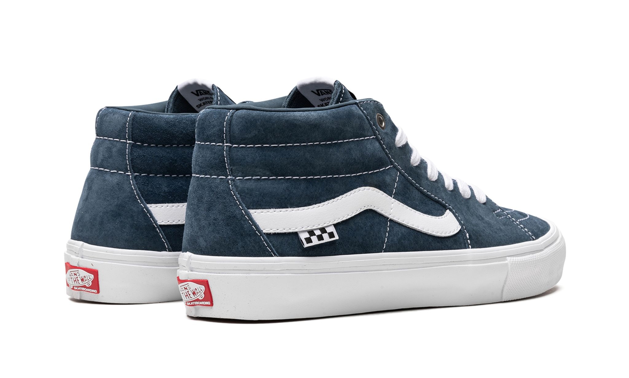 Pig Suede Skate Grosso Mid "Blue/White" - 3