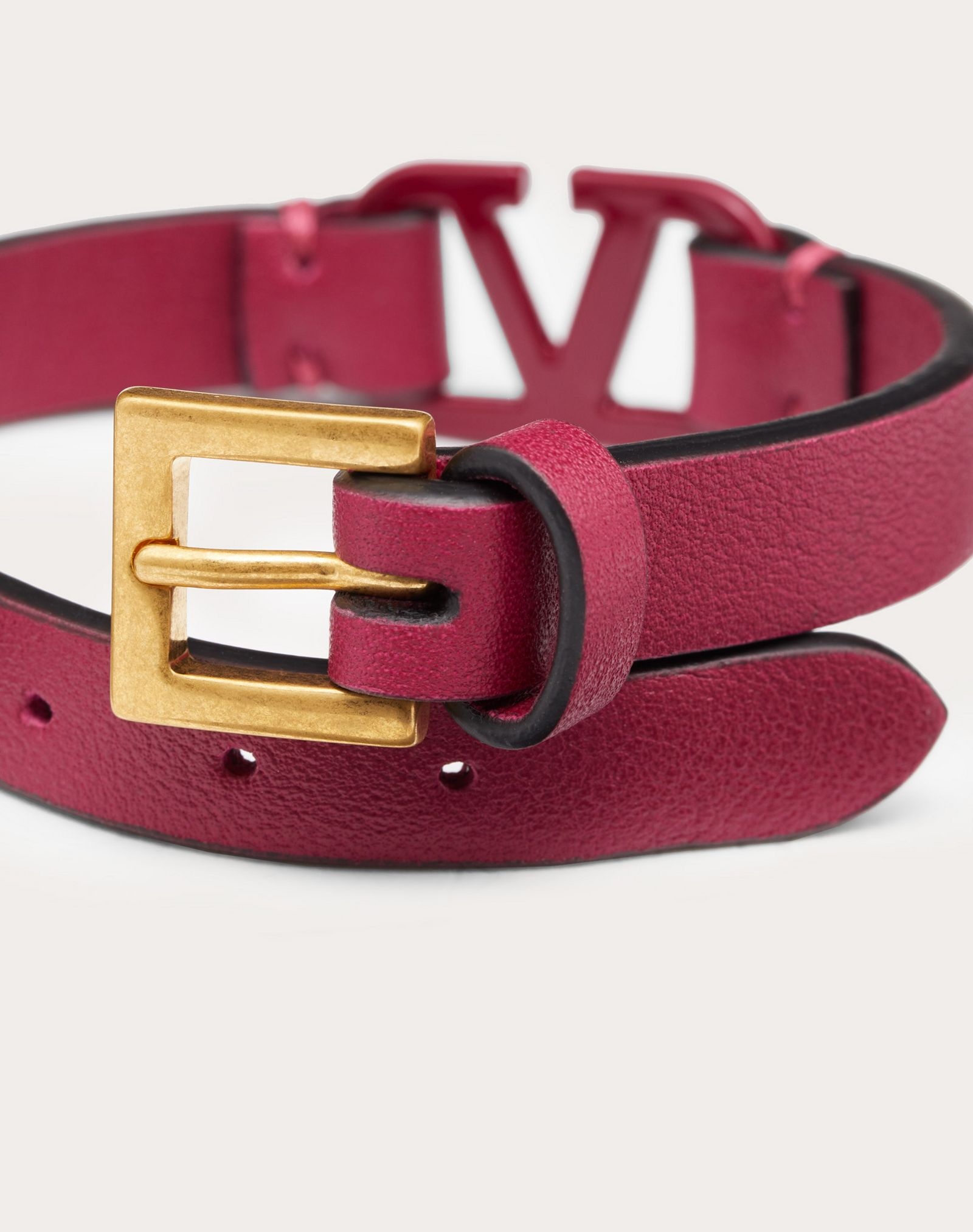 VLogo Signature Leather Bracelet - 4