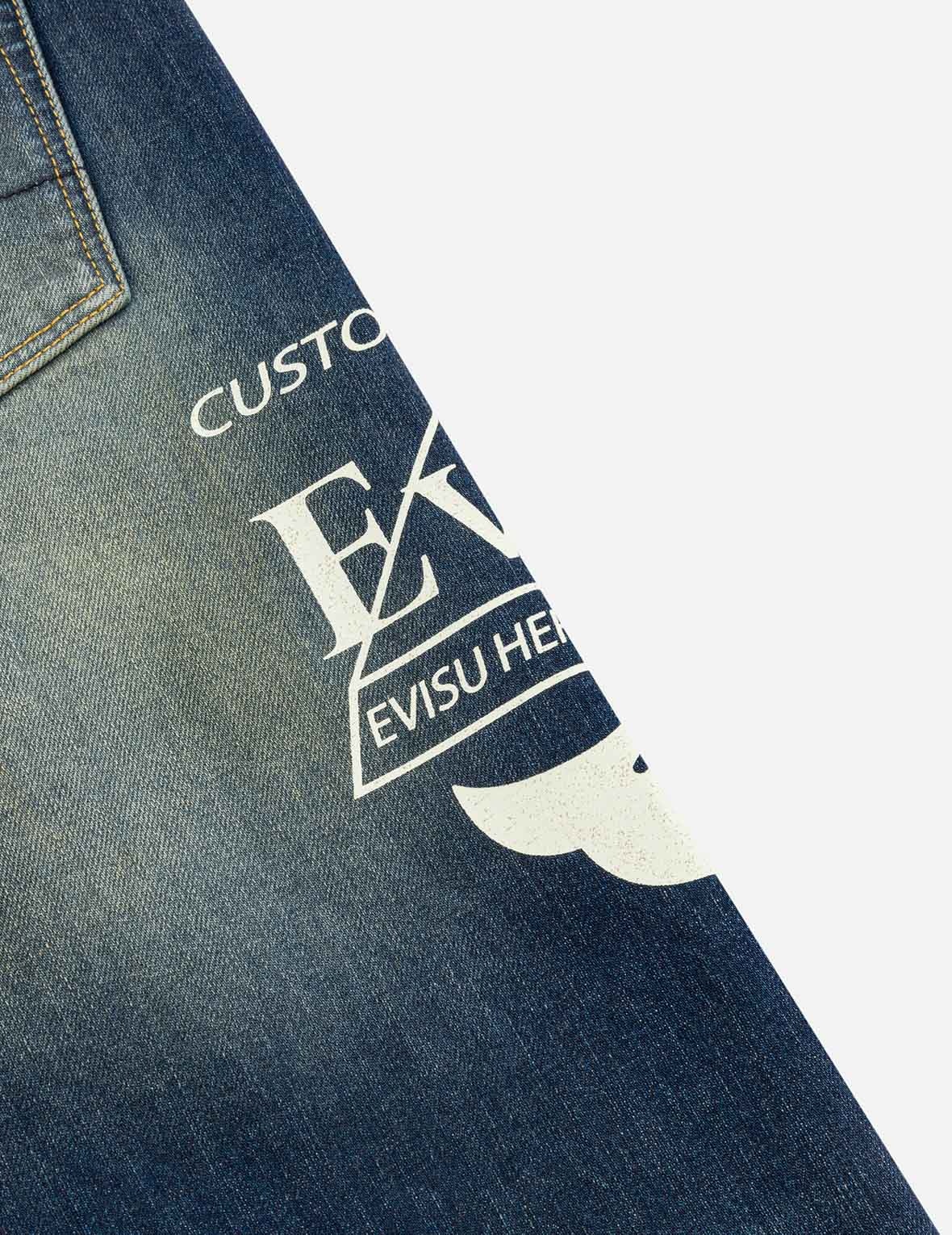 Logo Print and Seagull Embroidery Carrot Fit Jeans #2017 - 16
