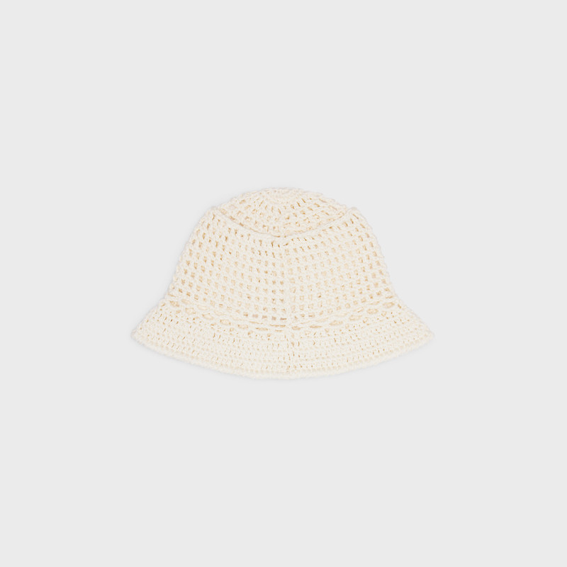 CELINE triomphe cloche beanie in crocheted cotton outlook