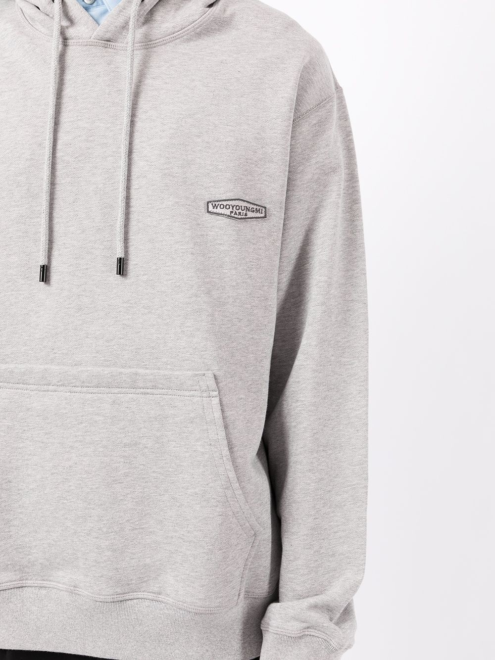 embroidered-logo cotton hoodie - 5