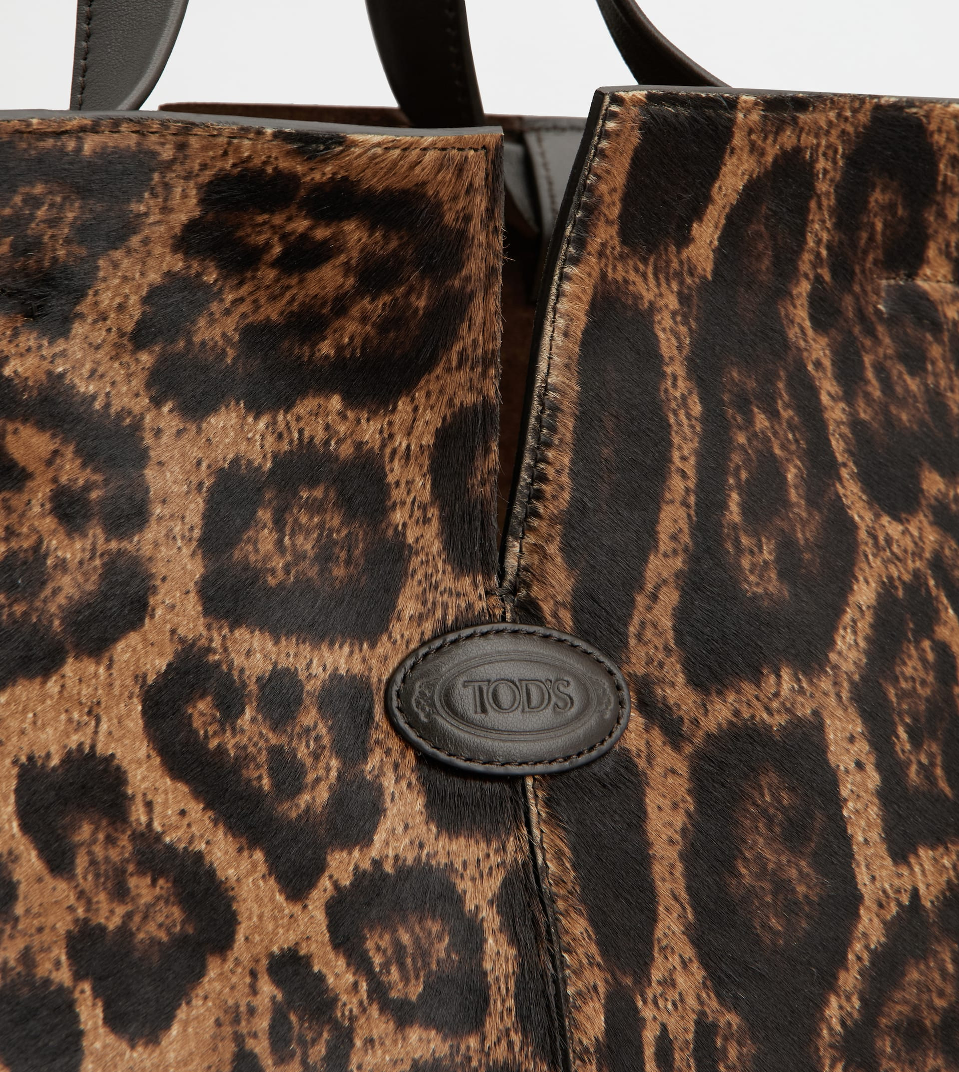 TOD'S DI BAG FOLIO IN PONY EFFECT LEATHER MEDIUM-SMALL - BROWN - 6