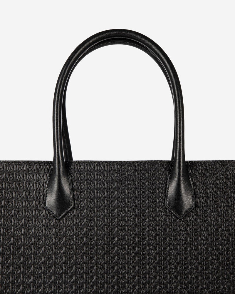 MING L TOTE BAG IN BLACK WOVEN LEATHER 4