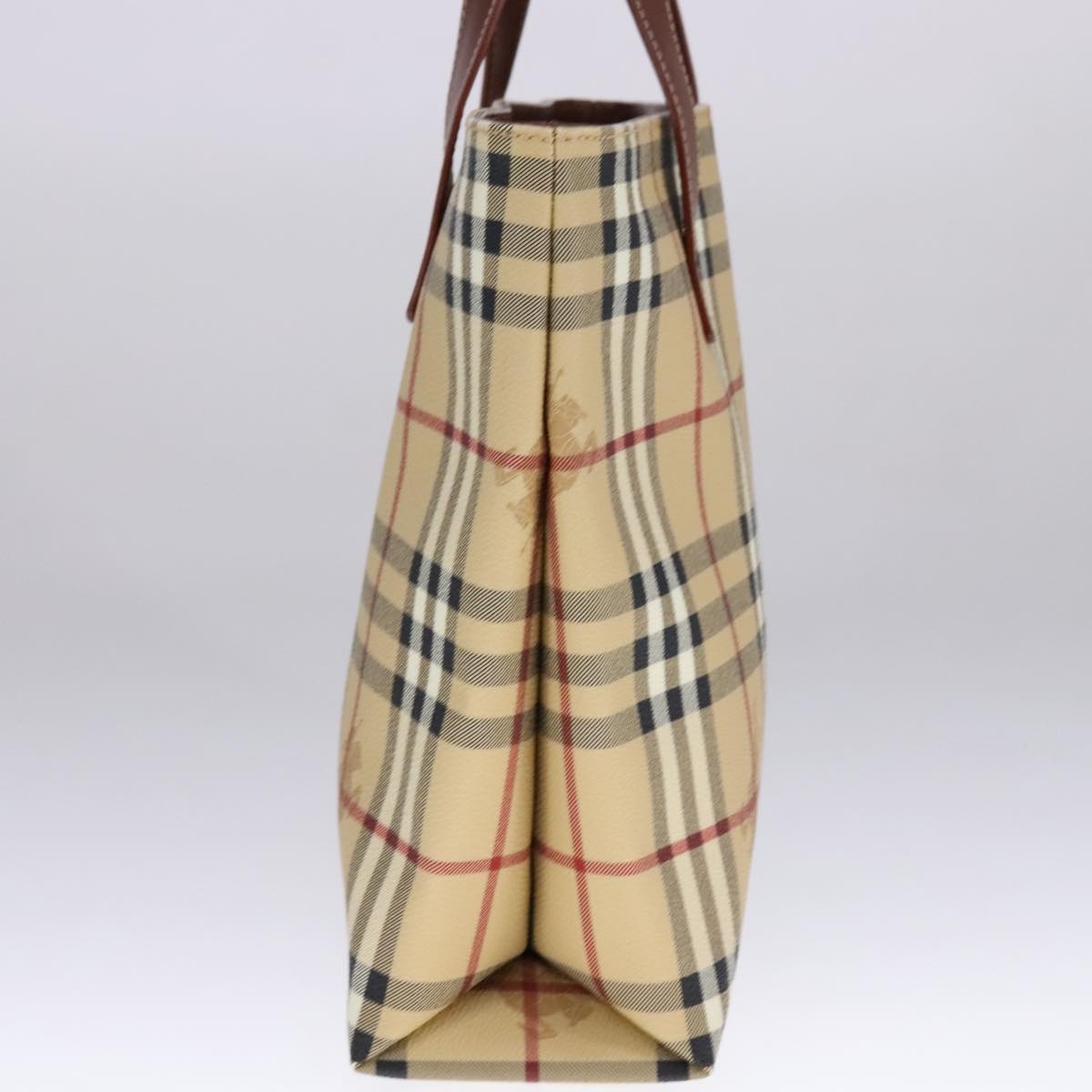 Burberry Nova Check Tote Bag Pvc Leather Beige - 3