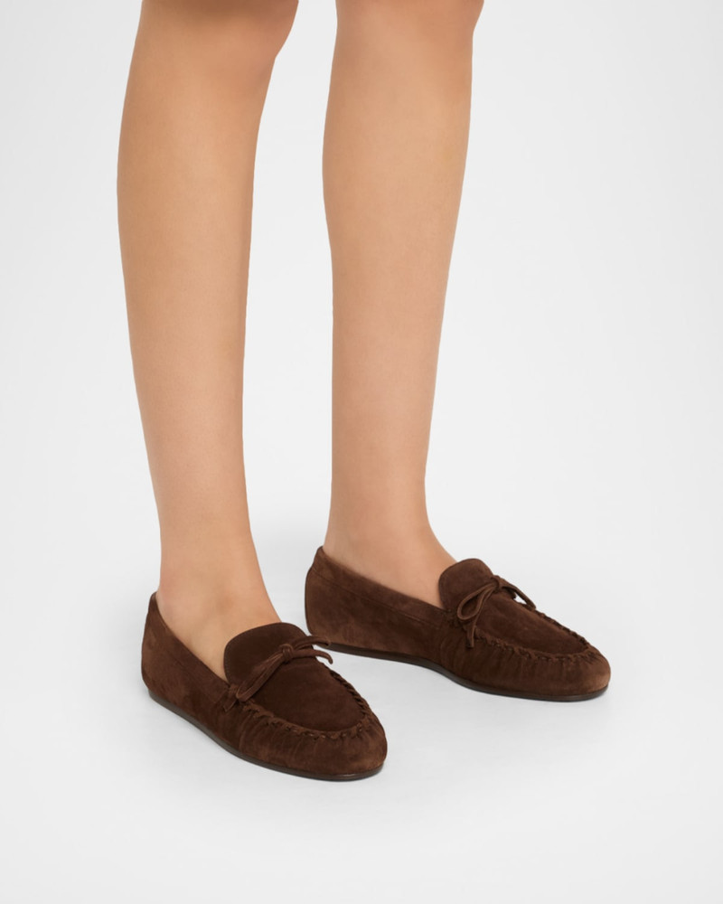 Stuart Weitzman Britt Bow Suede Loafers outlook