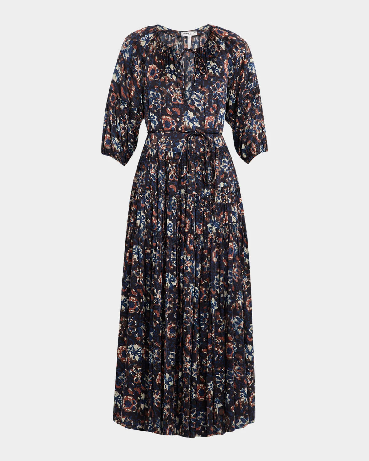 Santa Cecilia Tiered Viscose Sateen Maxi Dress - 1