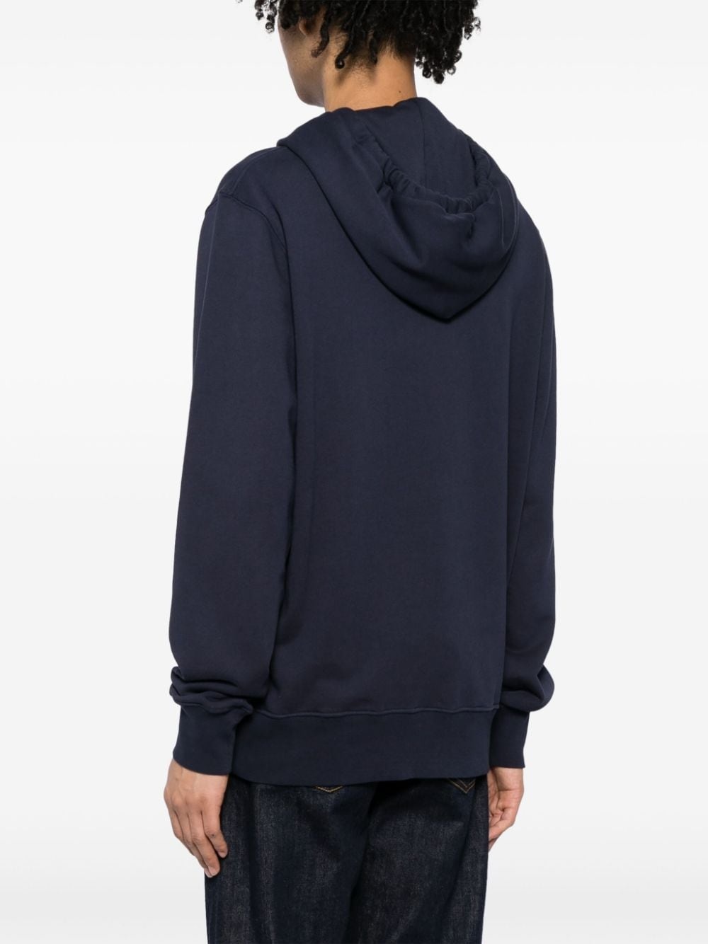 logo-print cotton hoodie - 4