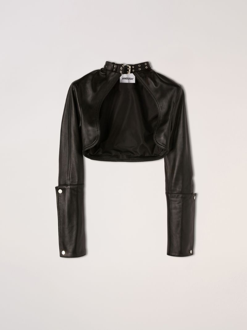 LEATHER BOLERO JACKET - 1