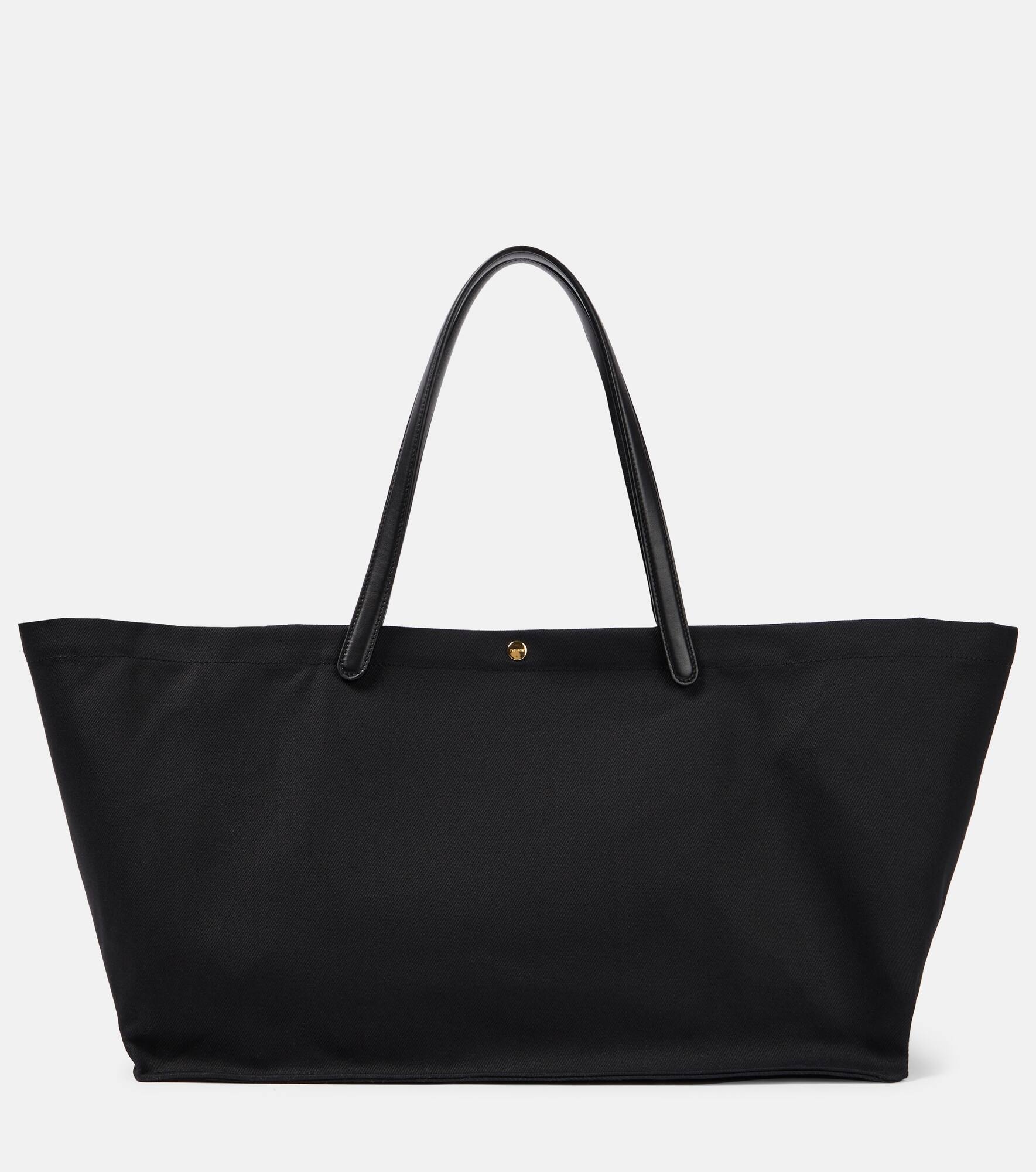 Idaho XL leather-trimmed twill tote bag - 1