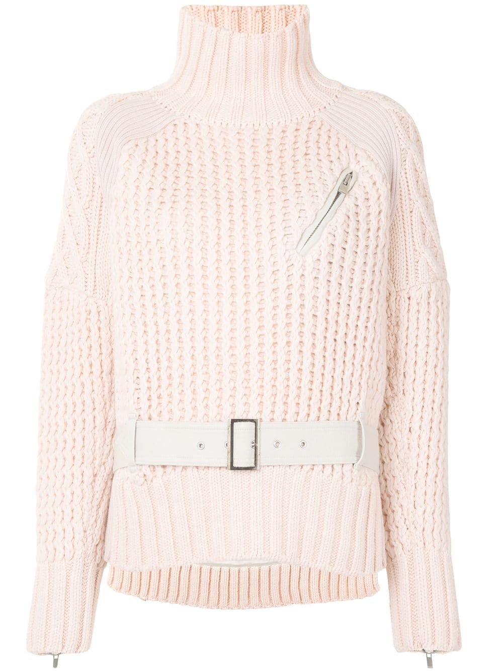 belted turtle neck jumper - 1