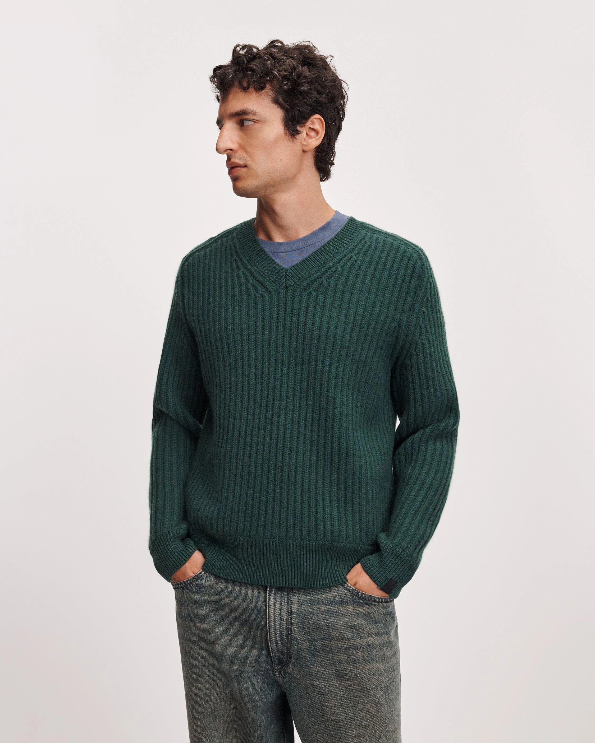 Theo Wool-Cashmere V-Neck Sweater - 1