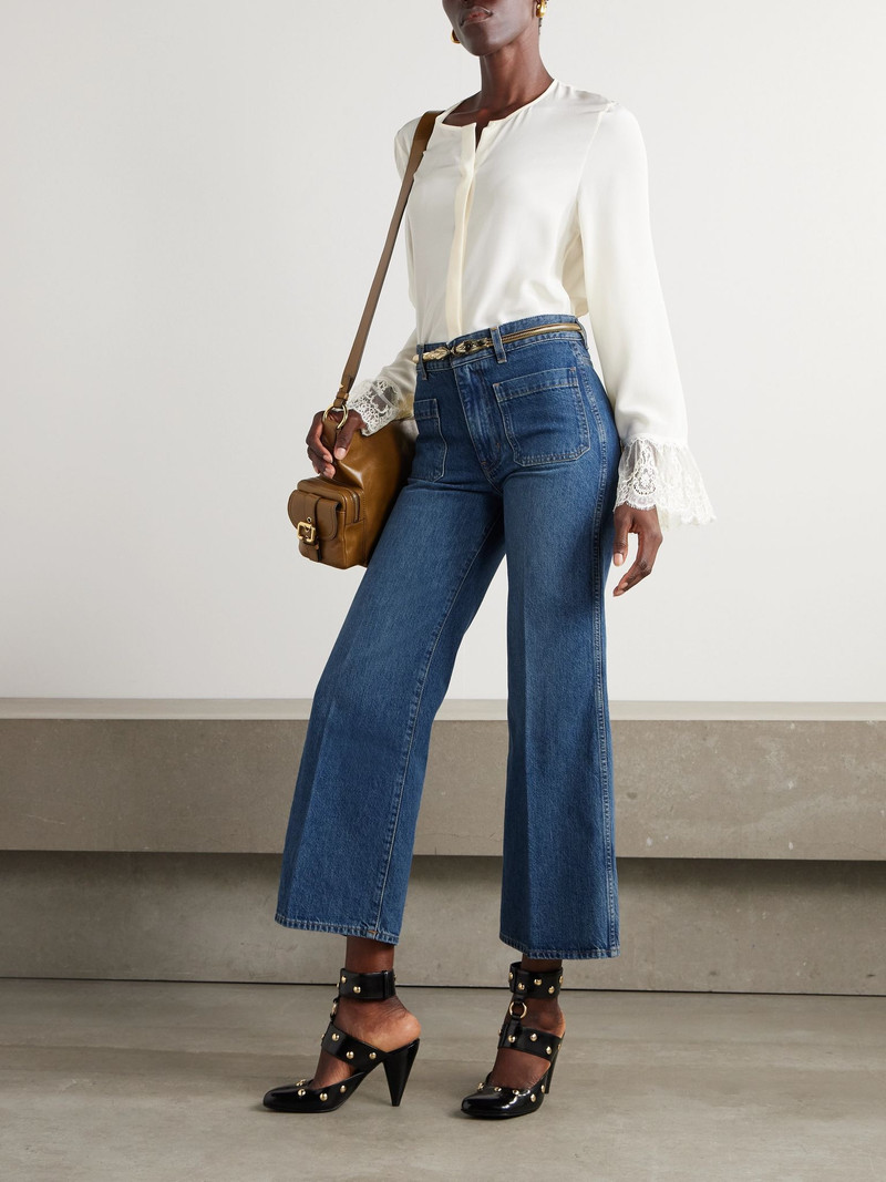 Chloé Cropped high-rise bootcut jeans Dark denim outlook