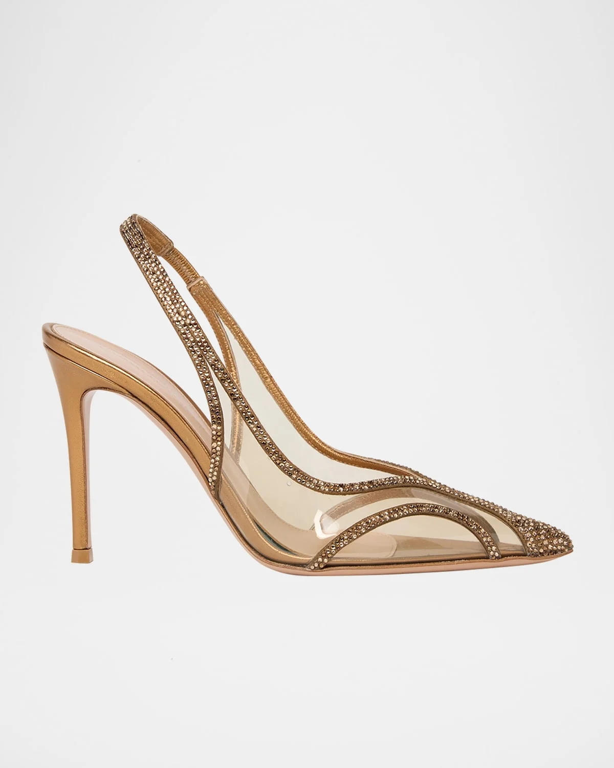 Burma Embellished Plexi Slingback Pumps - 1