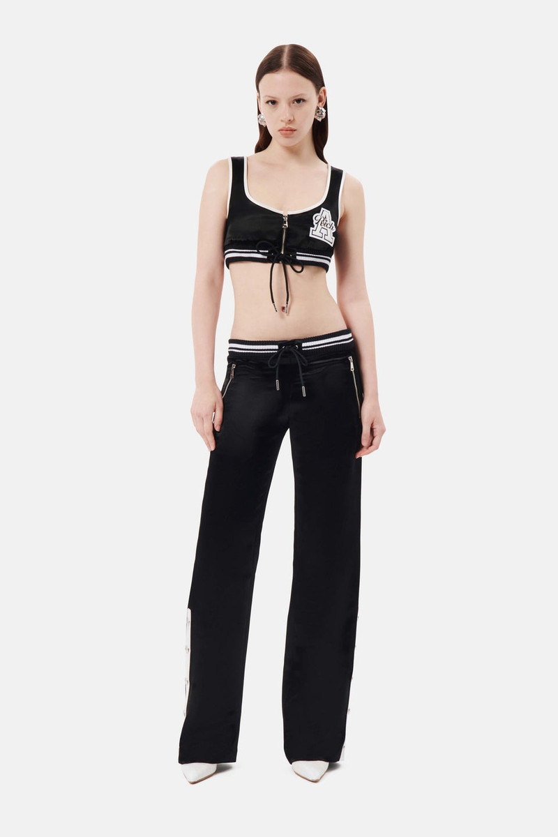 Alessandra Rich SATIN TRACK PANTS WITH BUTTONS outlook