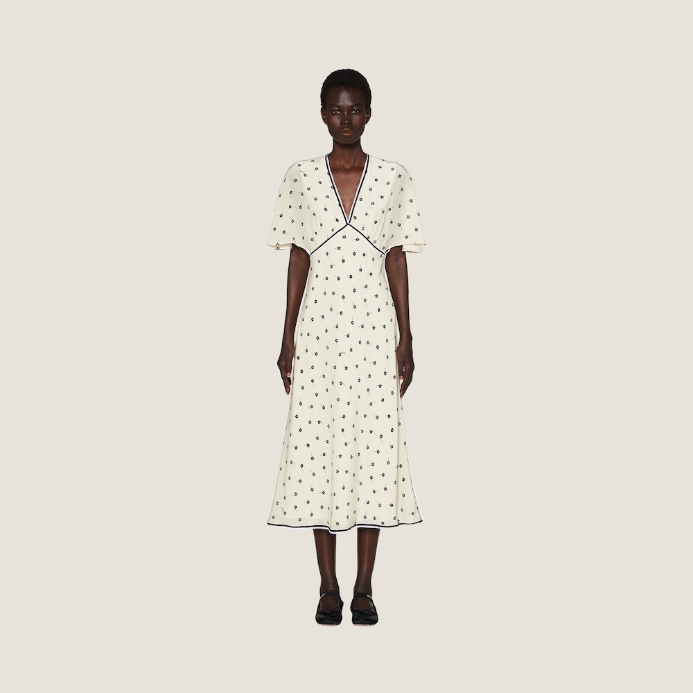 Crepe de chine midi dress - 2