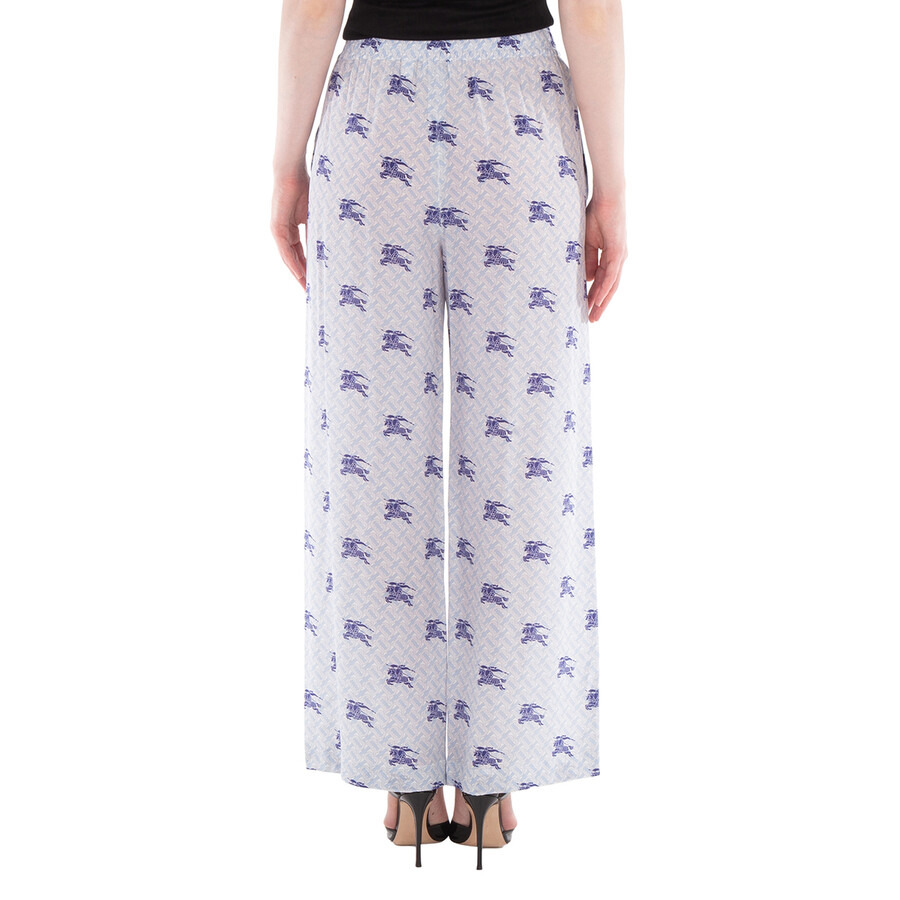 Burberry Alex EKD Monogram Silk Wide-leg Trousers - 4