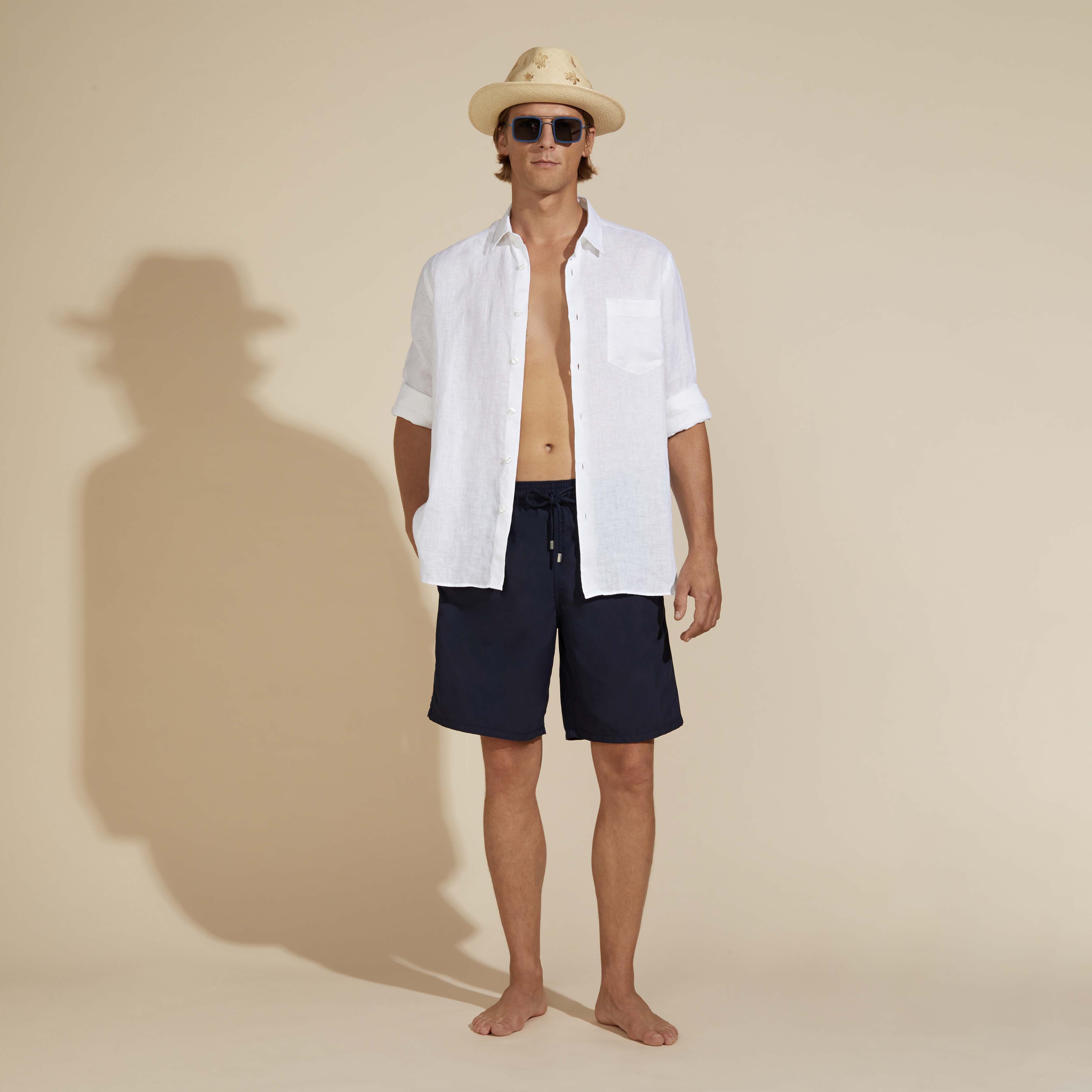 Men Long Swim Trunks Solid - 5