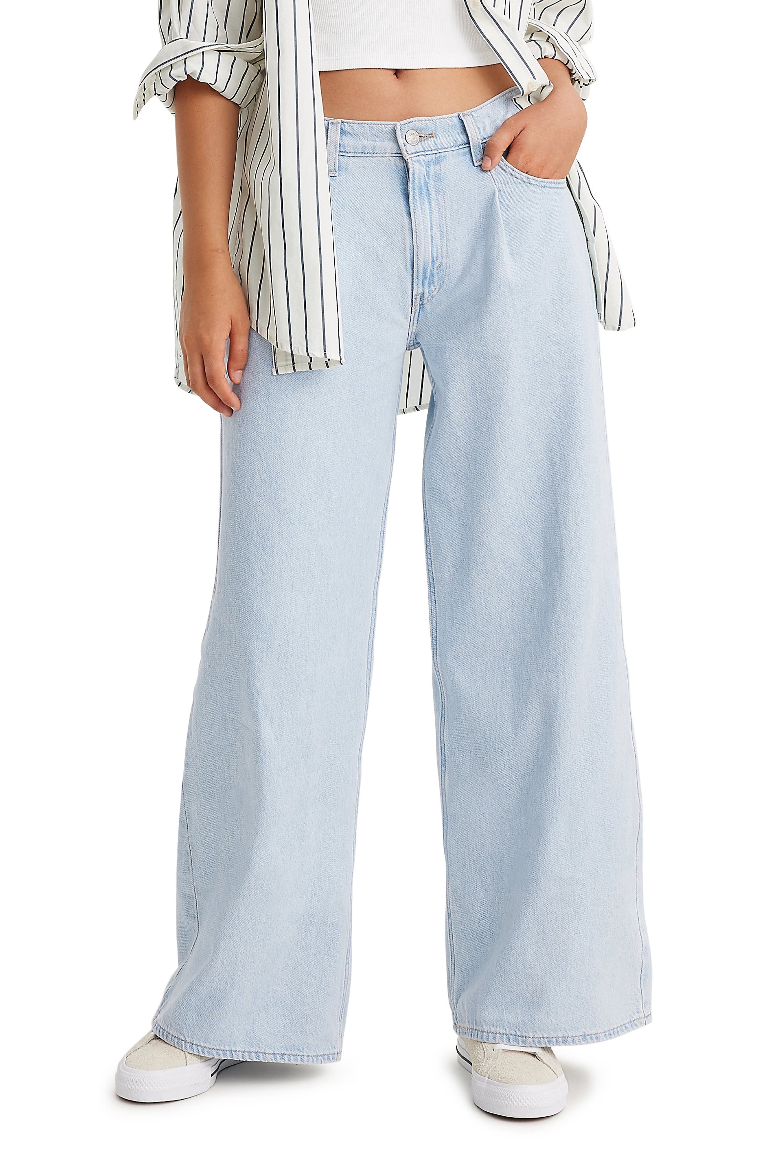 Baggy Wide Leg Dad Jeans - 1