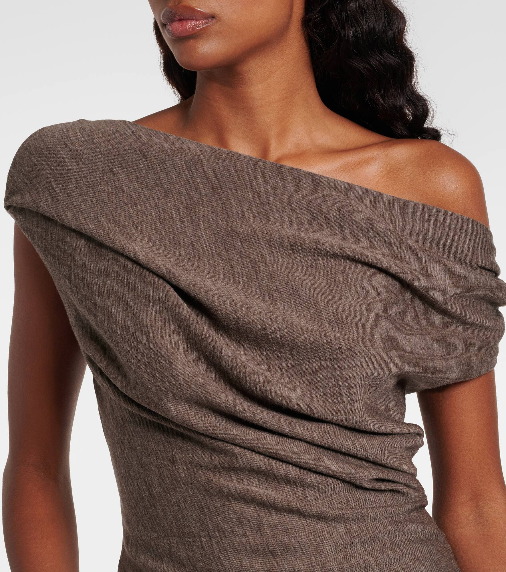 Draped asymmetric wool top - 4
