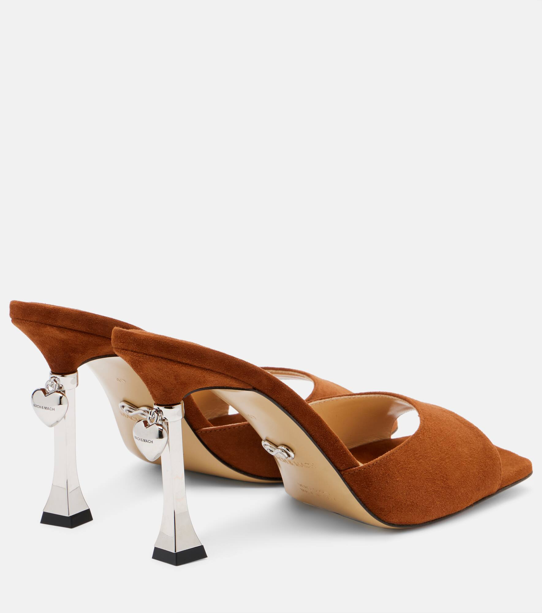 Puffy Heart Ring 95 suede mules - 2